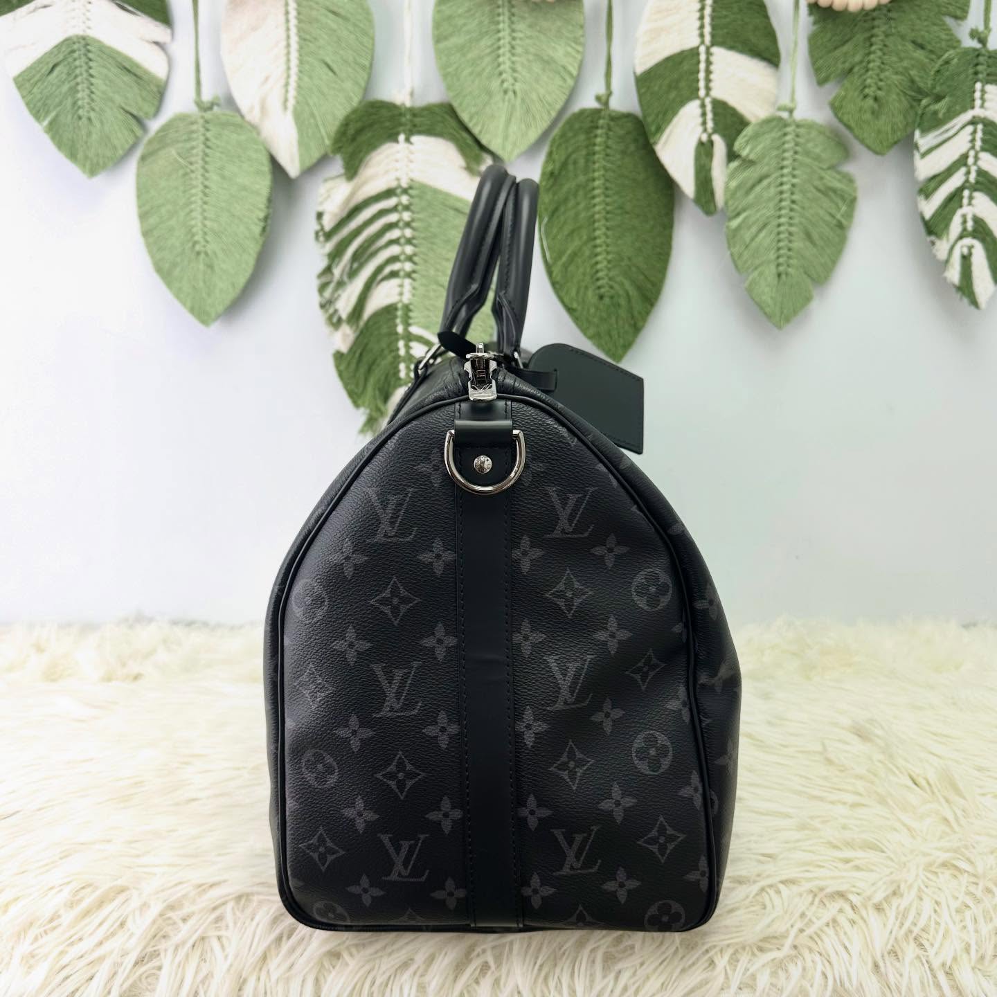 LV 🤍PRE OWNED Monogram KeepAll 45 晶片款 手提單肩斜肩包🖤