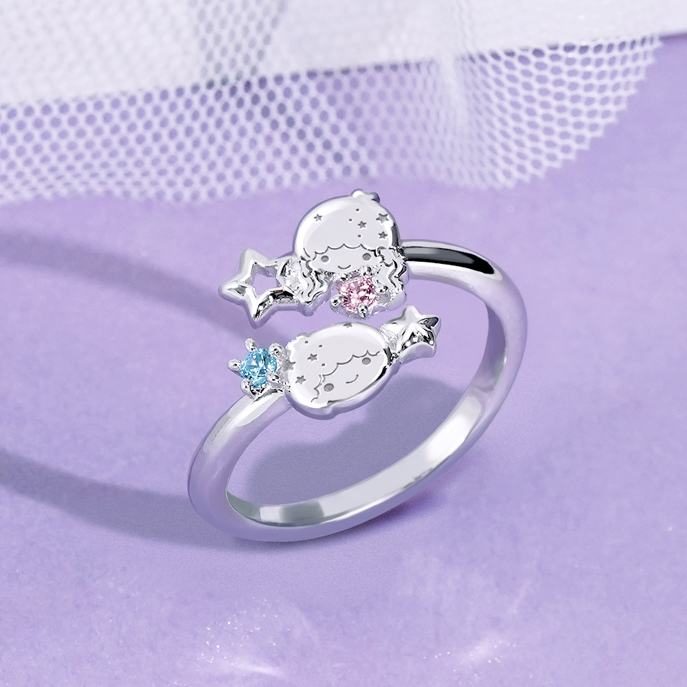 📦訂購 台灣限定 STORY 故事銀飾 X 三麗鷗 Sanrio Little Twin Stars 50th星舞系列 雙子星晶鑽純銀戒指