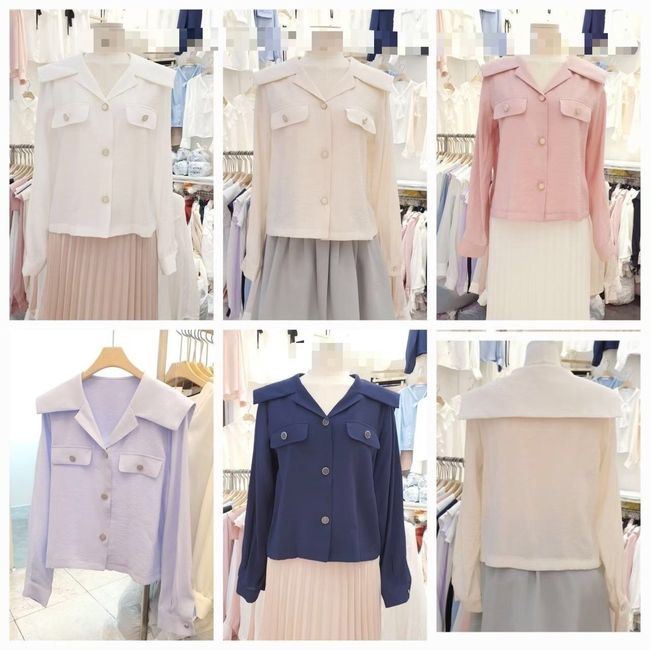 OL052 開領麻質上衣