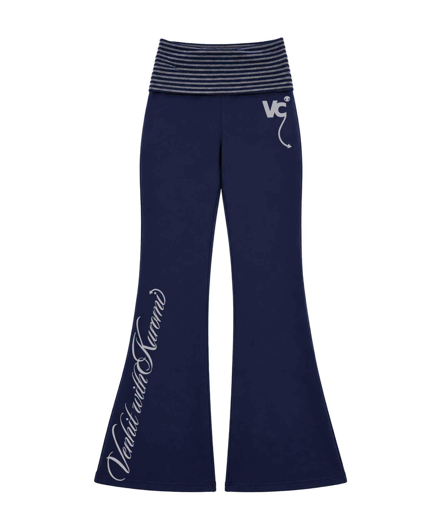Venhit x Kuromi Striped Banding Bootcut (Black/Navy)