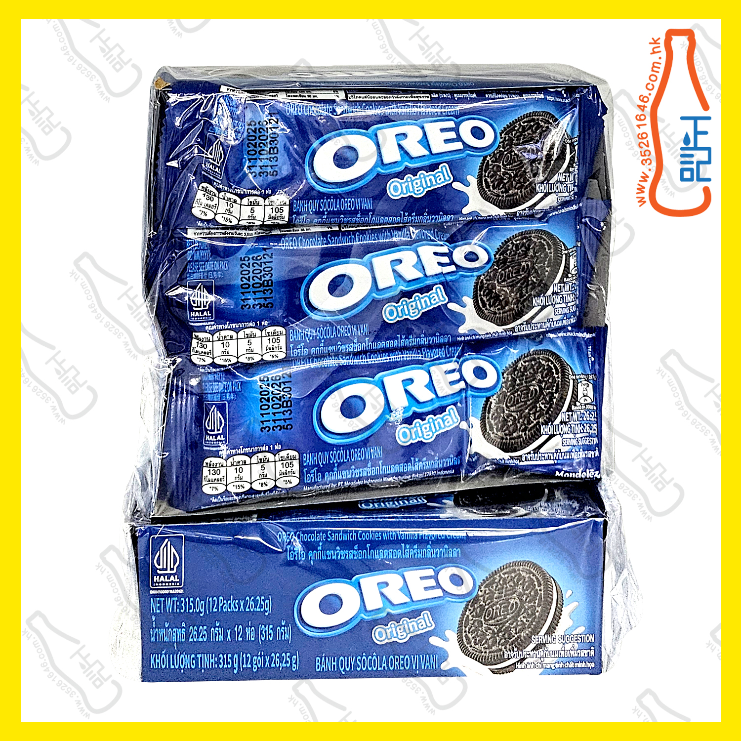 (透明袋) OREO 原味夾心餅 12條裝