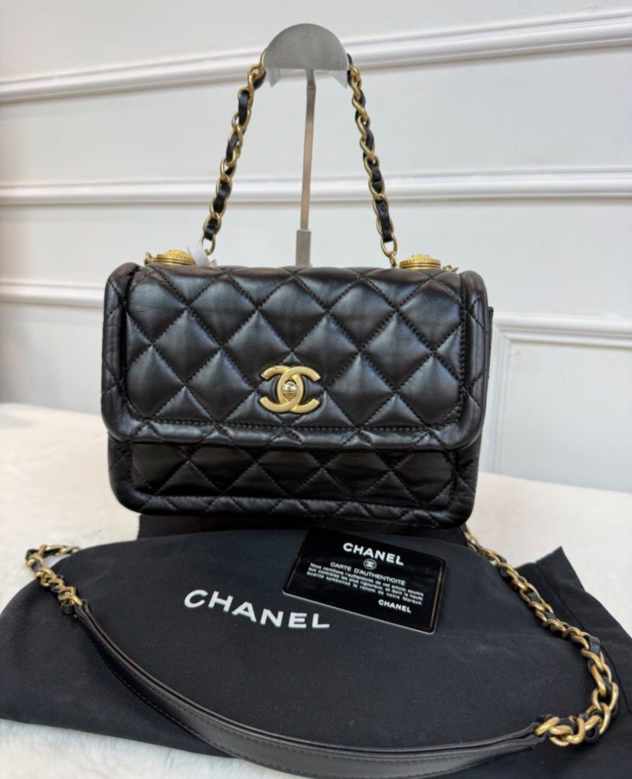 Chanel香奈兒 金幣豆腐包 小號 黑色金扣「軟熟，極度舒適」