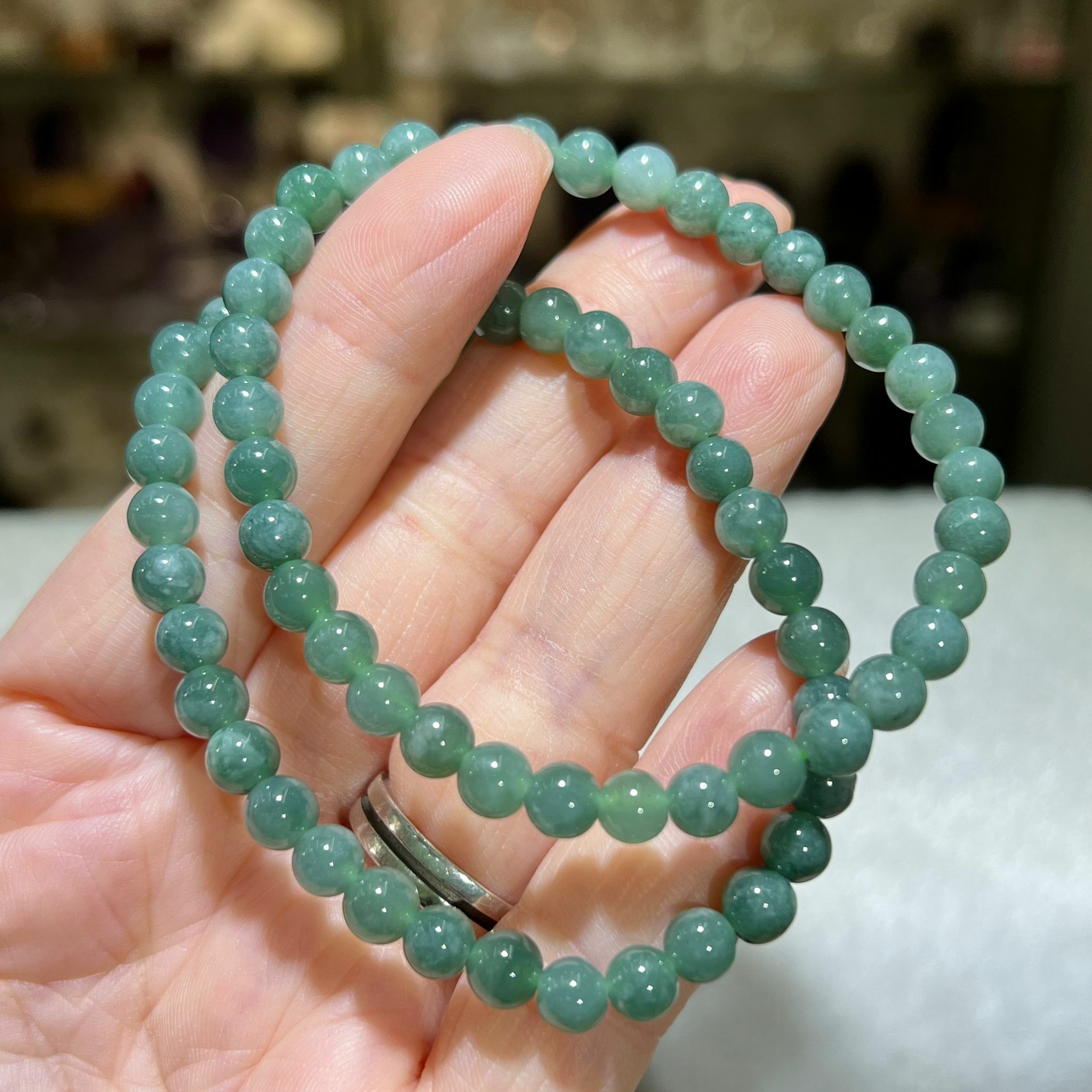 藍水翡翠手串 5.5mm +/-