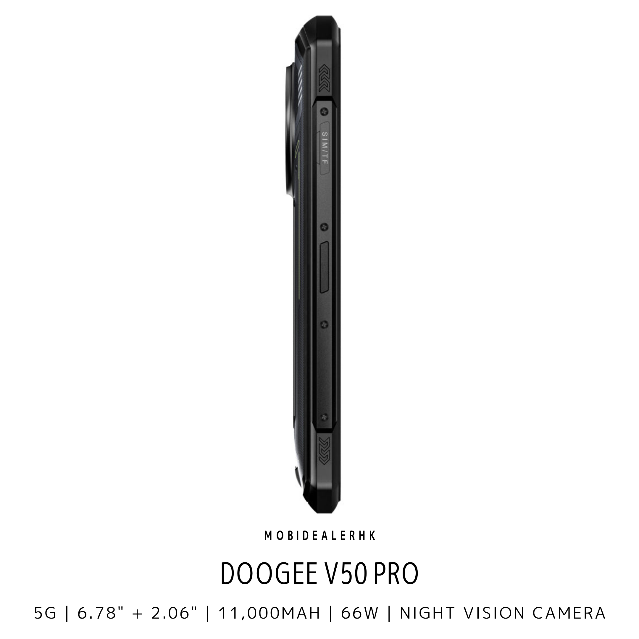 Doogee V50 Pro | 道格 V50 Pro | 5G | 三防手機 | 2.06吋副屏 | 2億像素主鏡頭 | 64MP夜視 | 11000mAh | 3咭槽