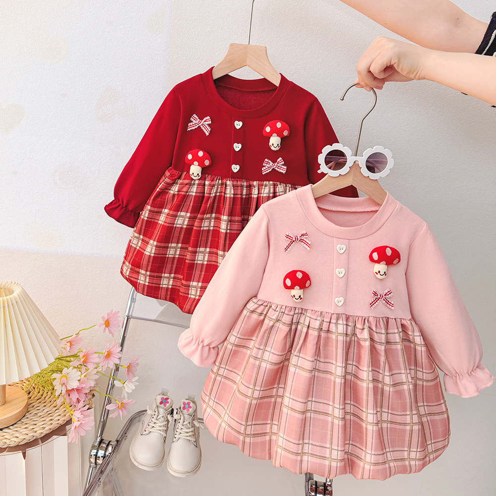 女童洋裝格仔公主裙