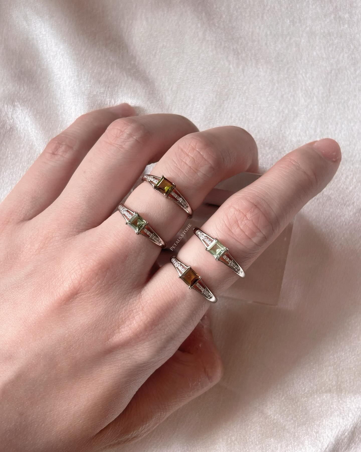 ♦︎Layered Tourmaline square-cut rings◼︎