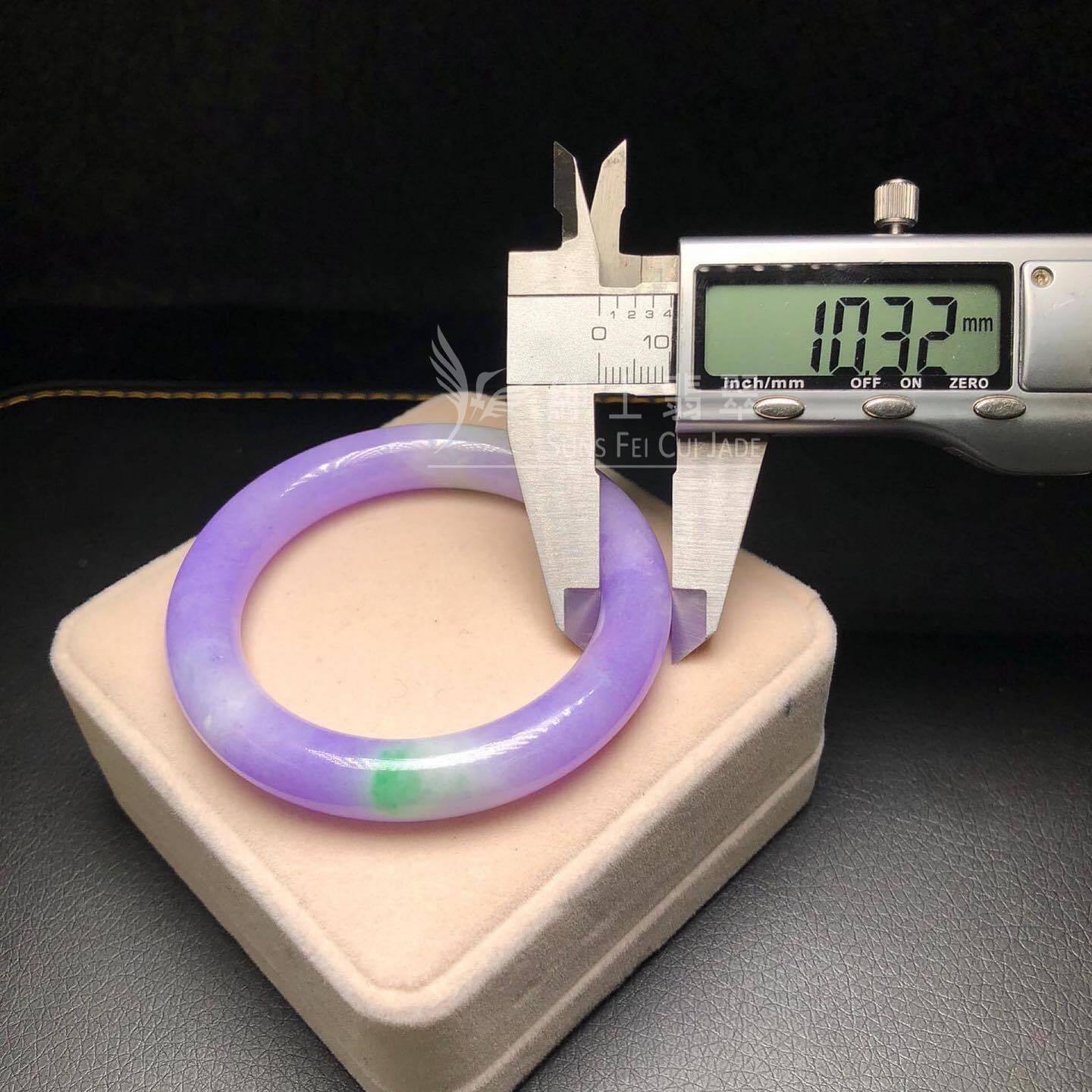 C01750 濃色正紫飄翠圓條手鐲 52.5mm