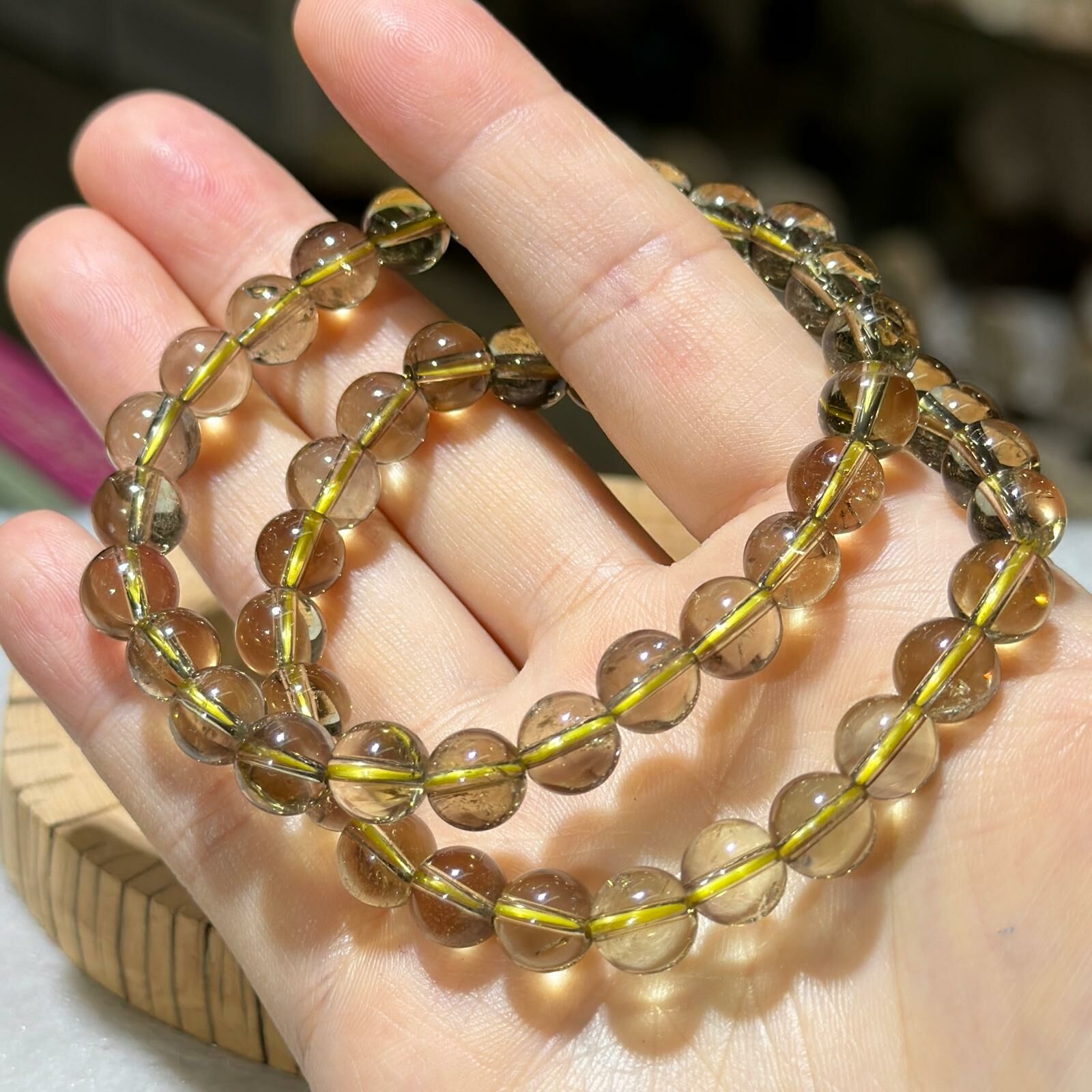 茶黃晶手串 7.3 mm +/-