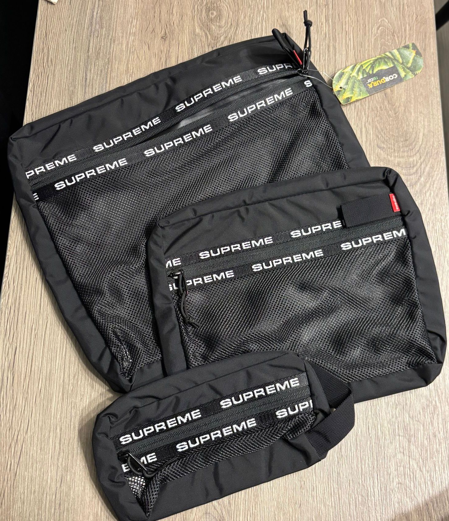 現貨 Supreme 黑色收納包一套三件