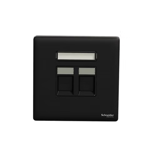 施耐德 Unica X 曜石黑 孖位 CAT6數據插座