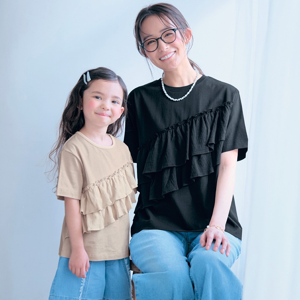 🆕【⭐訂購⭐】 🇯🇵日本直送 🌀❣️ #親子裝❣️ GITA 奶油狀 荷葉邊 短袖 tee［2款選］🌀 [ELDA-0221][260524]