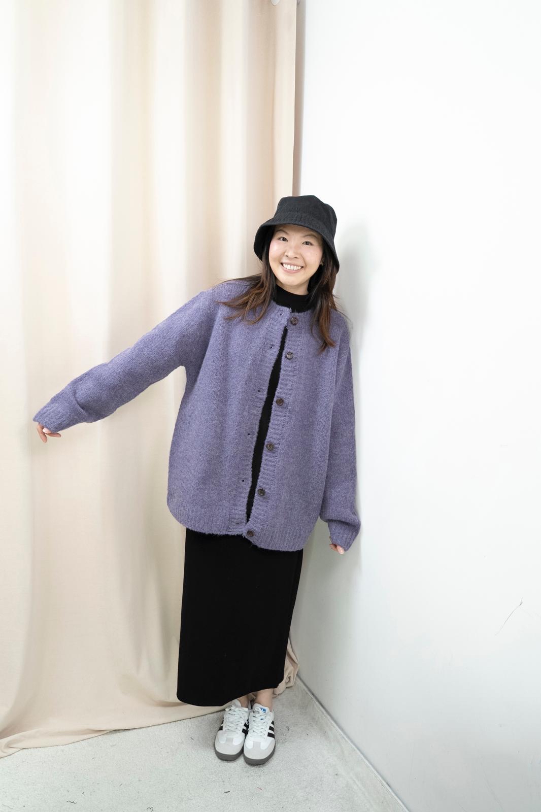 排扣造型大冷衫（紫色）