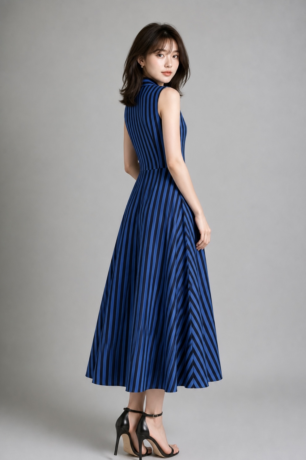935951 Lemon Stripe Breeze Maxi Dress