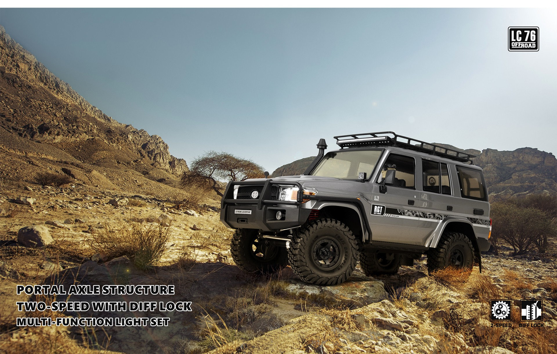 全新 瑞泰 RGT  1:10 EX86190  LC76 RESCURE 攀爬車 2026 Ver. | 有刷馬達及電變 | 2.4Ghz 遙控 |  4輪驅動 | 前後差速鎖 | 2段速機械波箱 