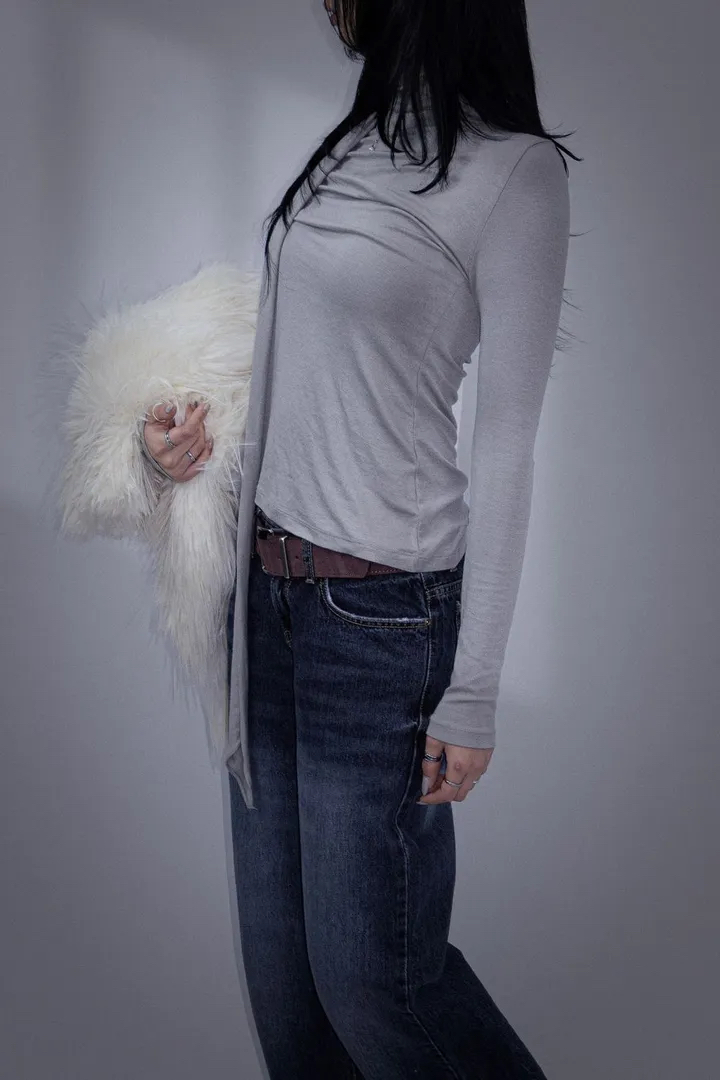 Low-Rise Washed Denim