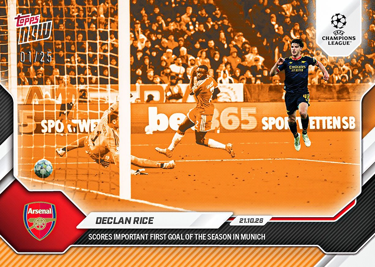 Declan Rice - 2026-27 UCL Topps NOW® #43 拜仁救主入球卡【團購】