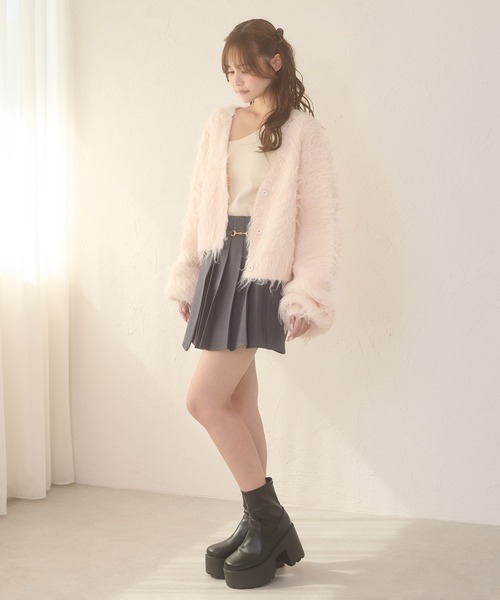 毛絨絨淨色外套