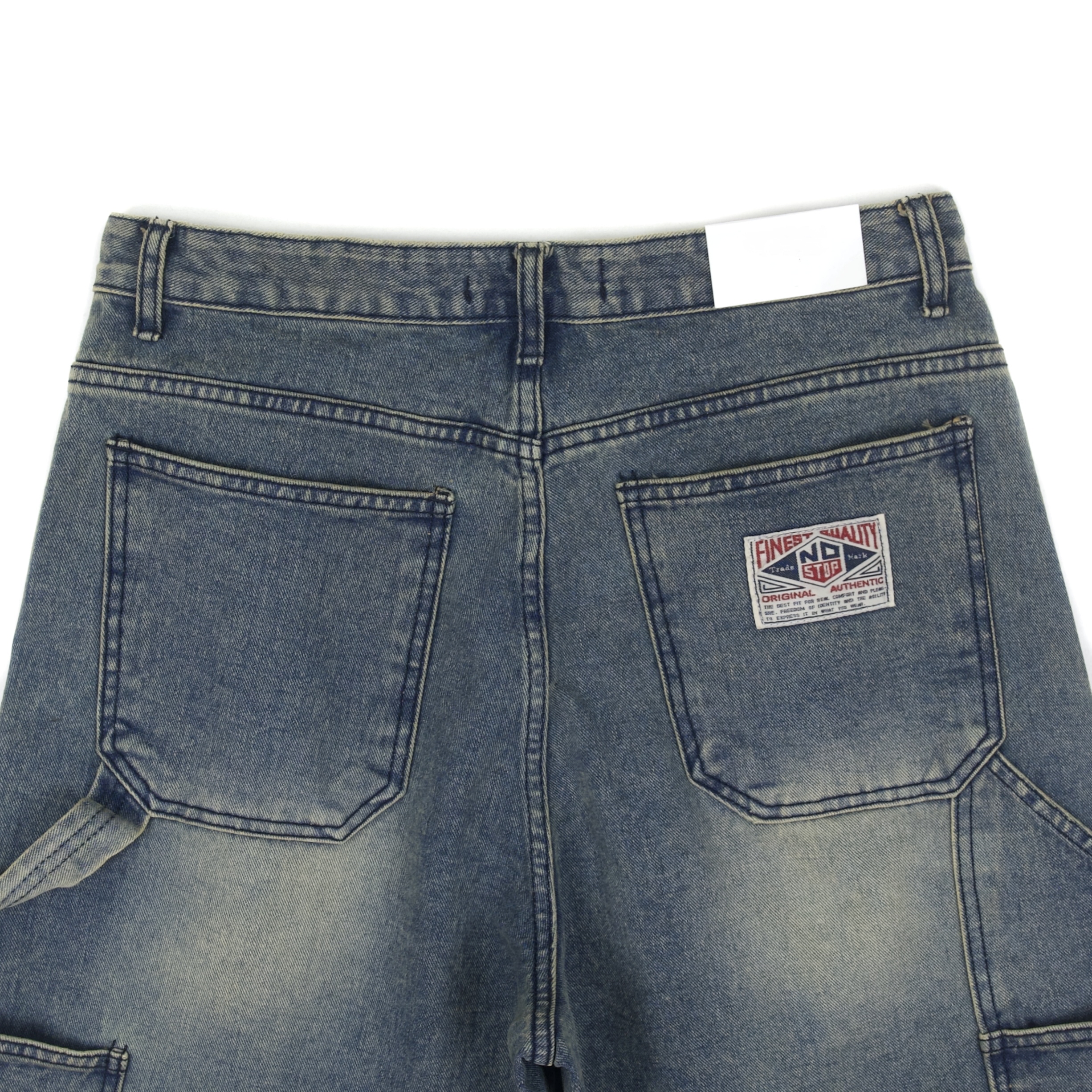 Washed Cargo Denim Bermuda Shorts