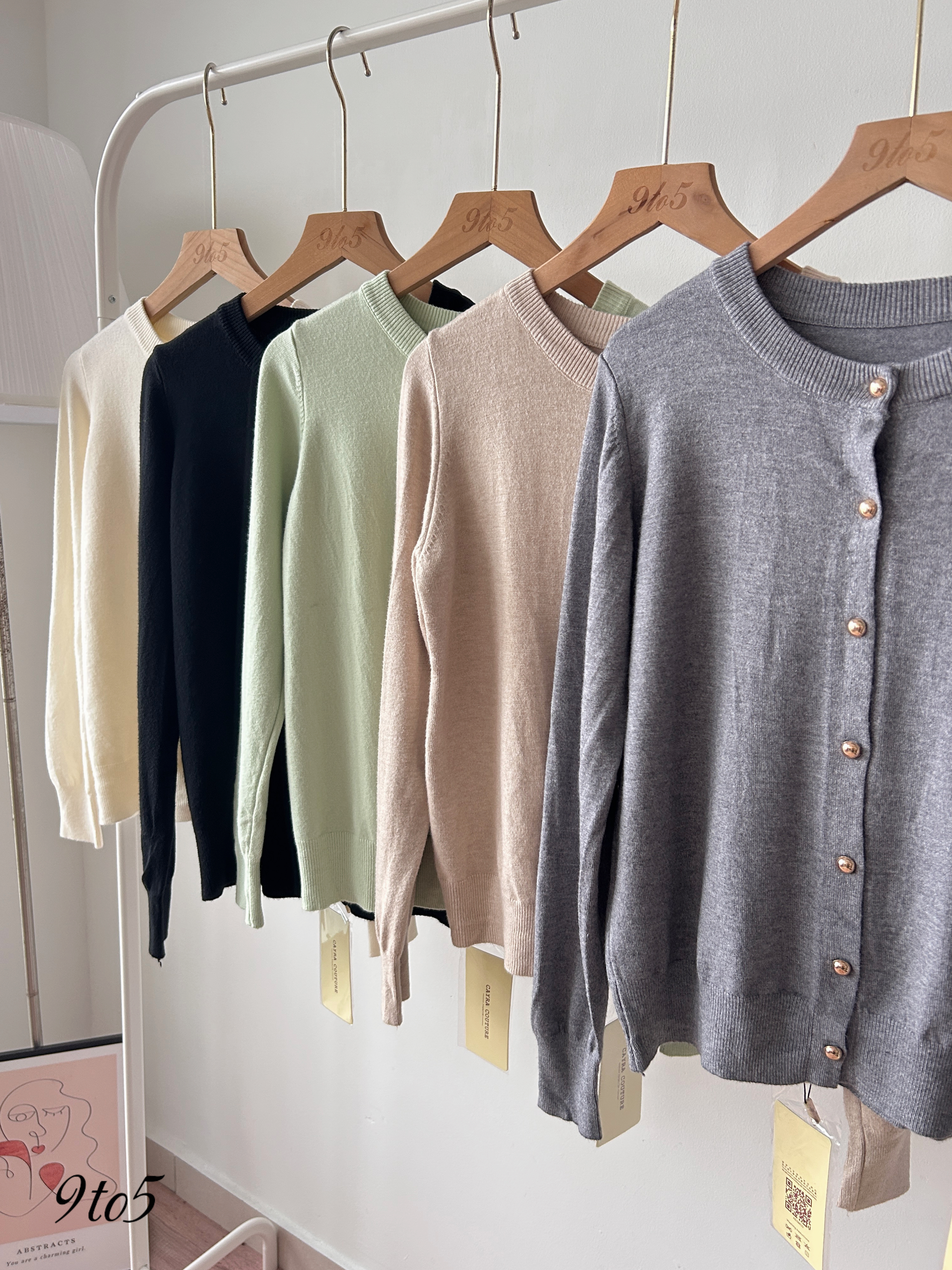 T4456 Long sleeves Knit Cardigan - 5 Colors 