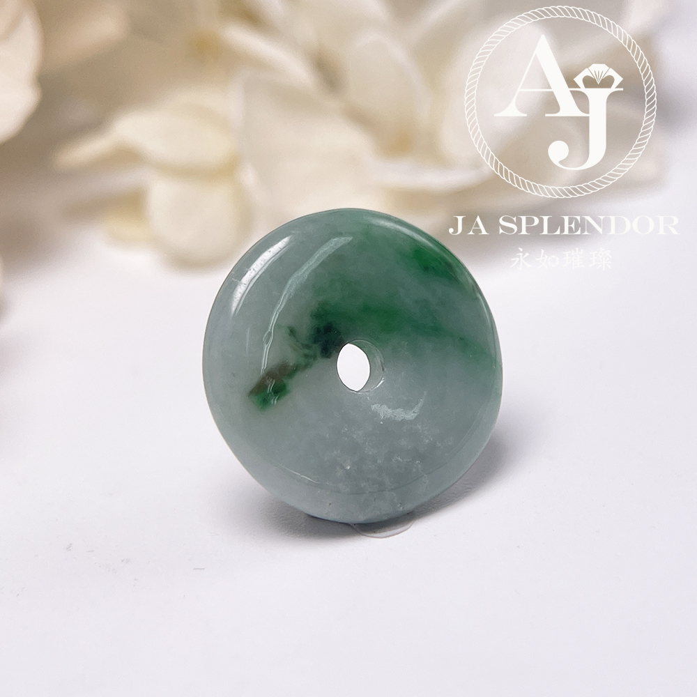 JN-3149 天然翡翠A玉 飄綠平安扣