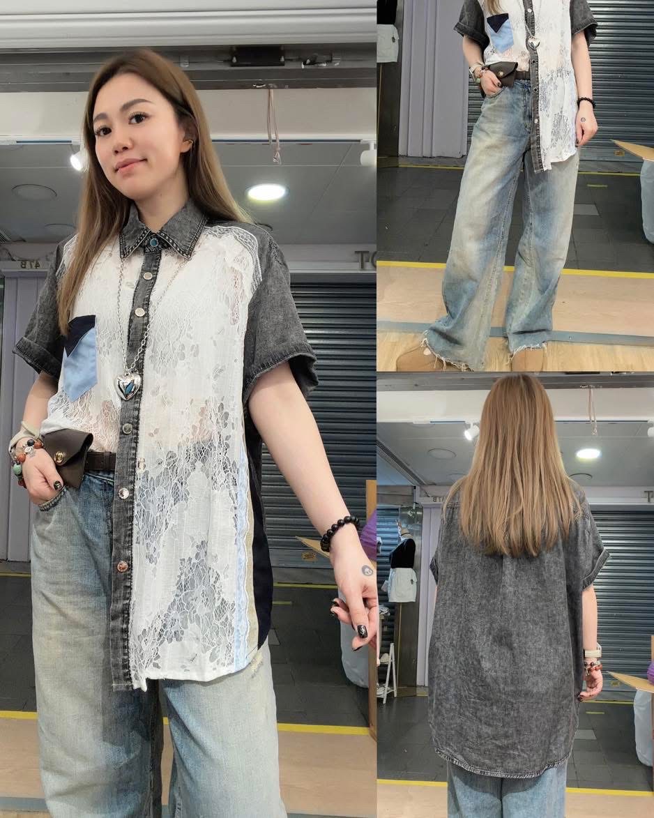 Y18-水溶Lace併洗水牛仔色布