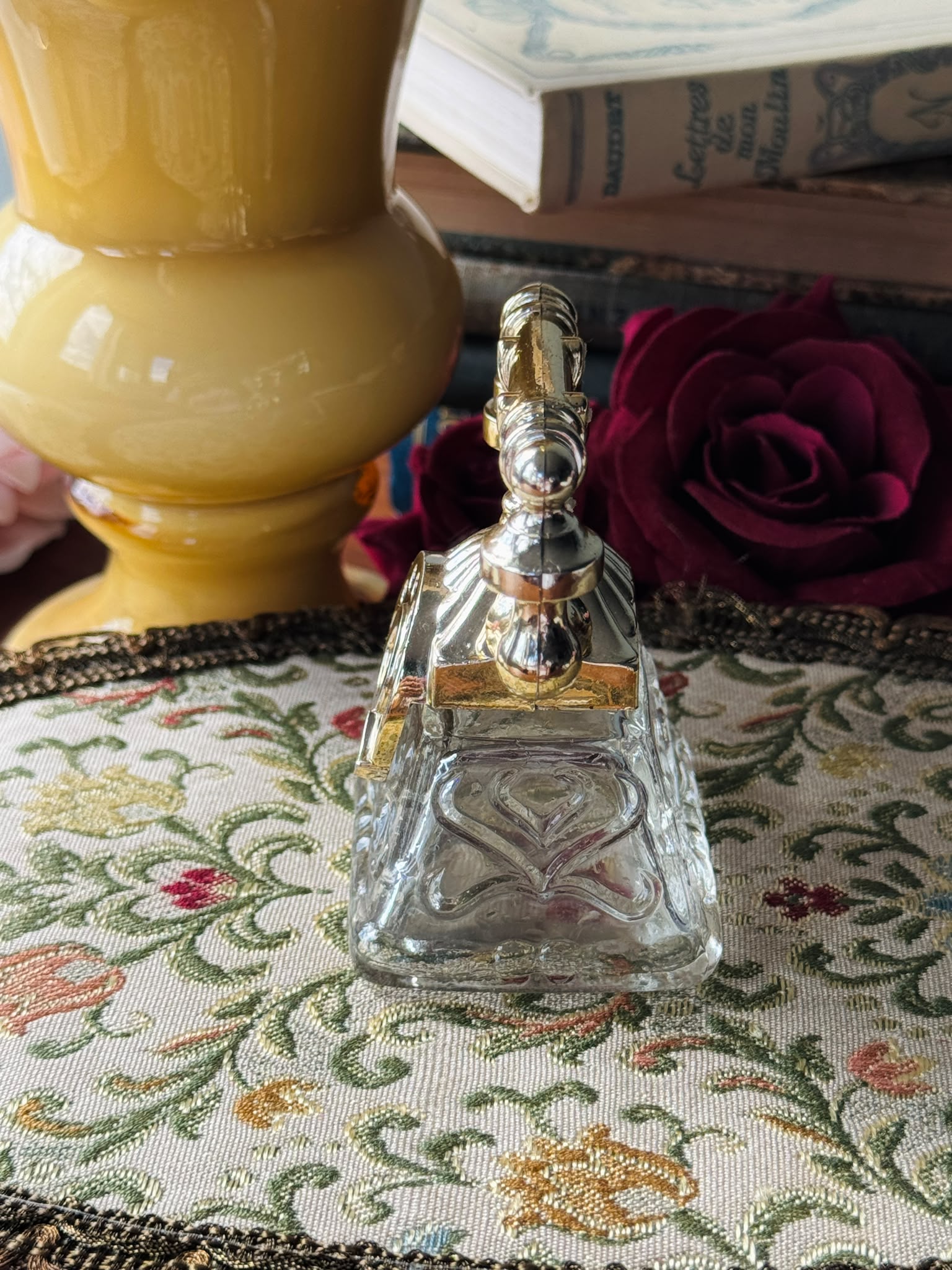 c.a. 1970s Avon "French Telephone" Cologne Perfume Glass Bottle - 1 fl oz / 28 ml (MT2626)