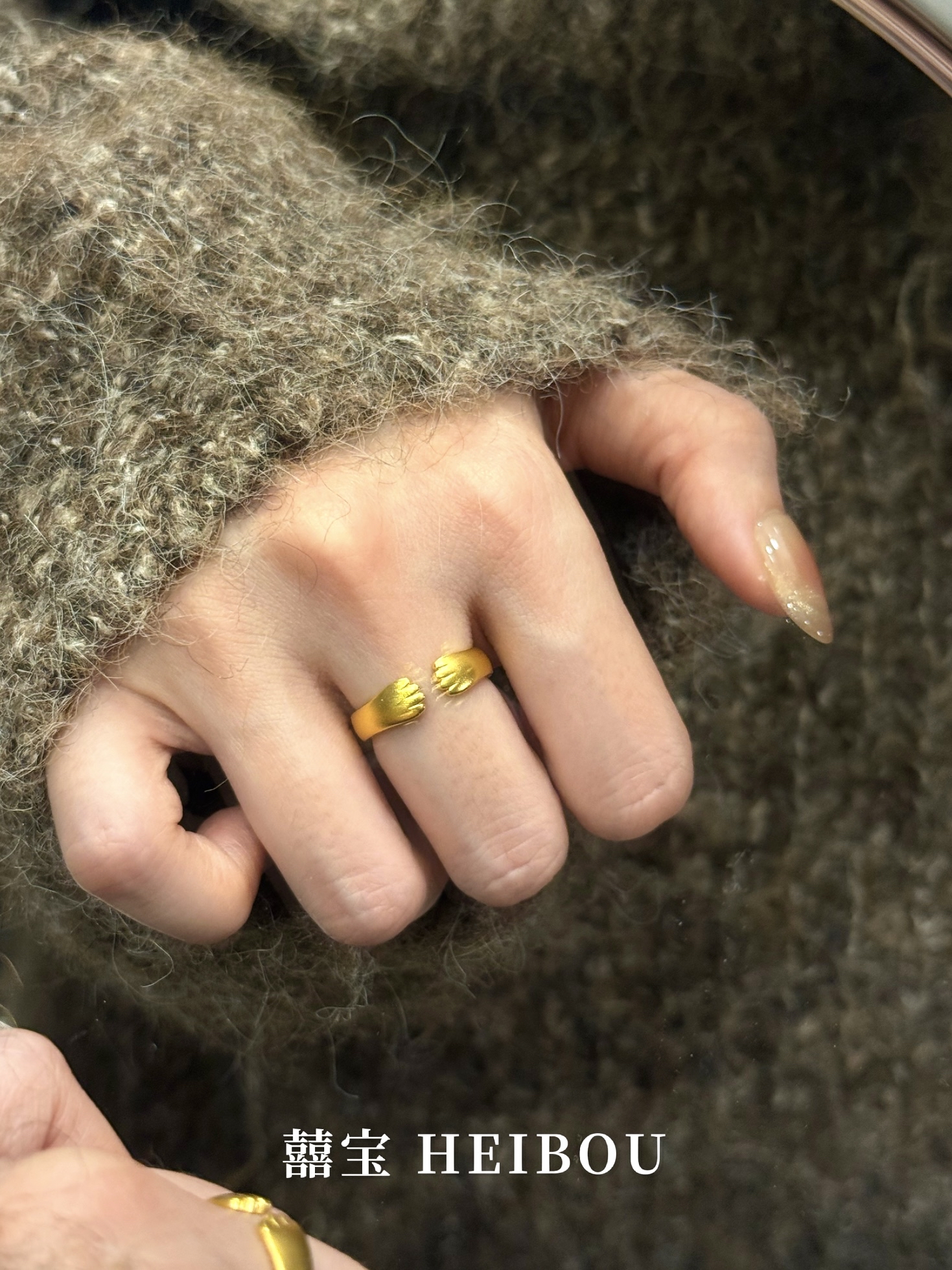 【5D硬金】招财猫爪喵喵-戒指