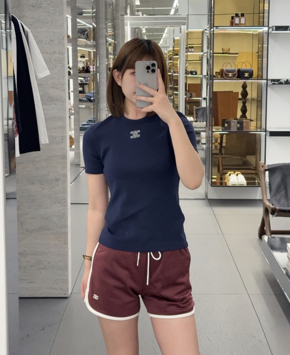 限時優惠✨新款🆕訂貨📮 Celine slim cut 刺繡logo Tee  Navy XS S M  