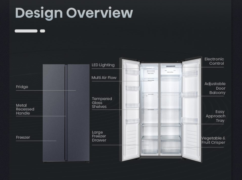 Hisense 510L Side-by-Side Inverter Refrigerator (RS588N4ABNIV)