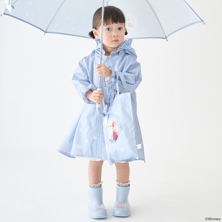 🇯🇵預訂 日本直送🇯🇵Petit Main x Disney公主系列兩色絲帶花邊雨衣連袋