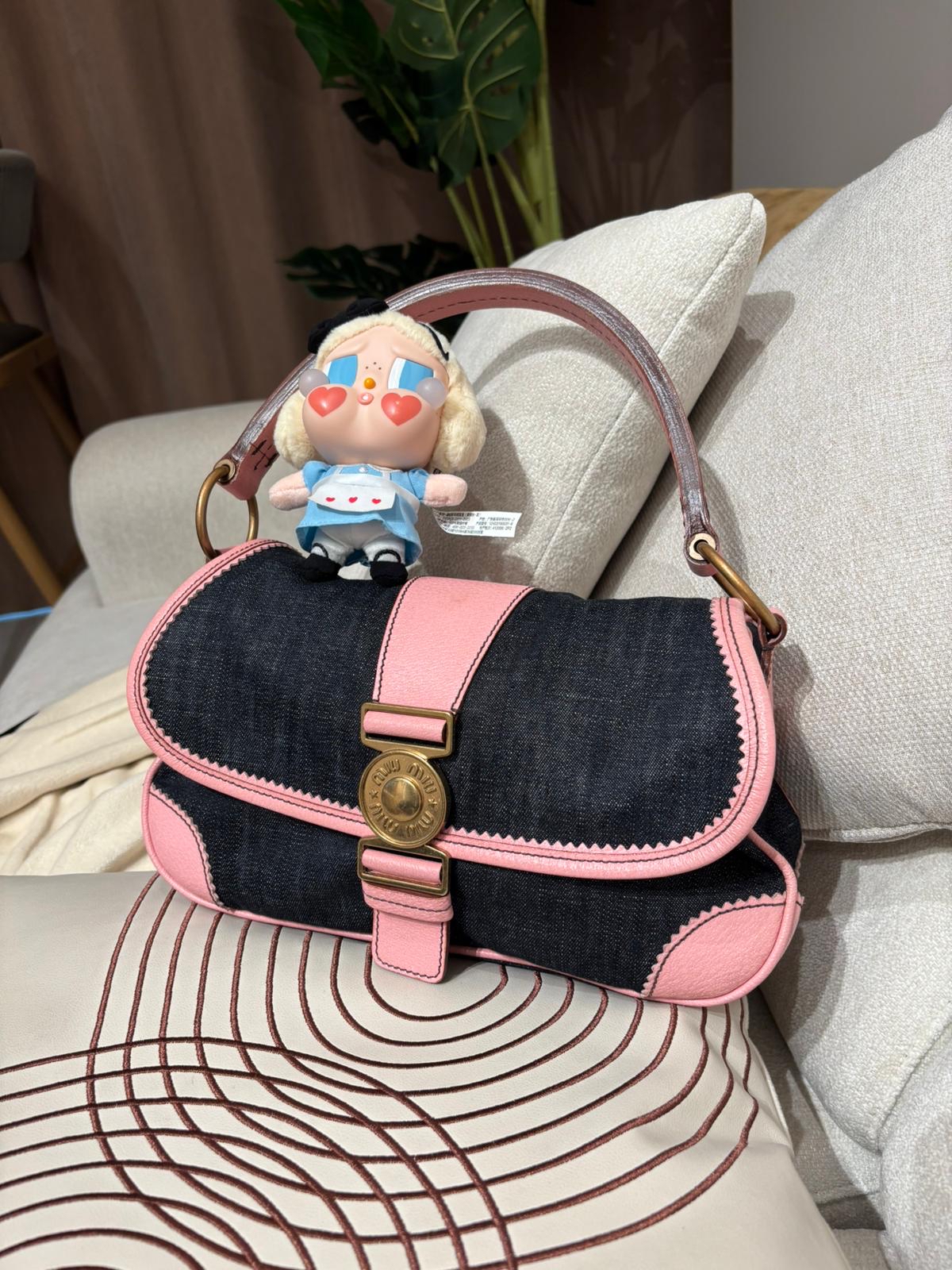 Miu miu denim hobo flap bag 100%Authentic ,90%new