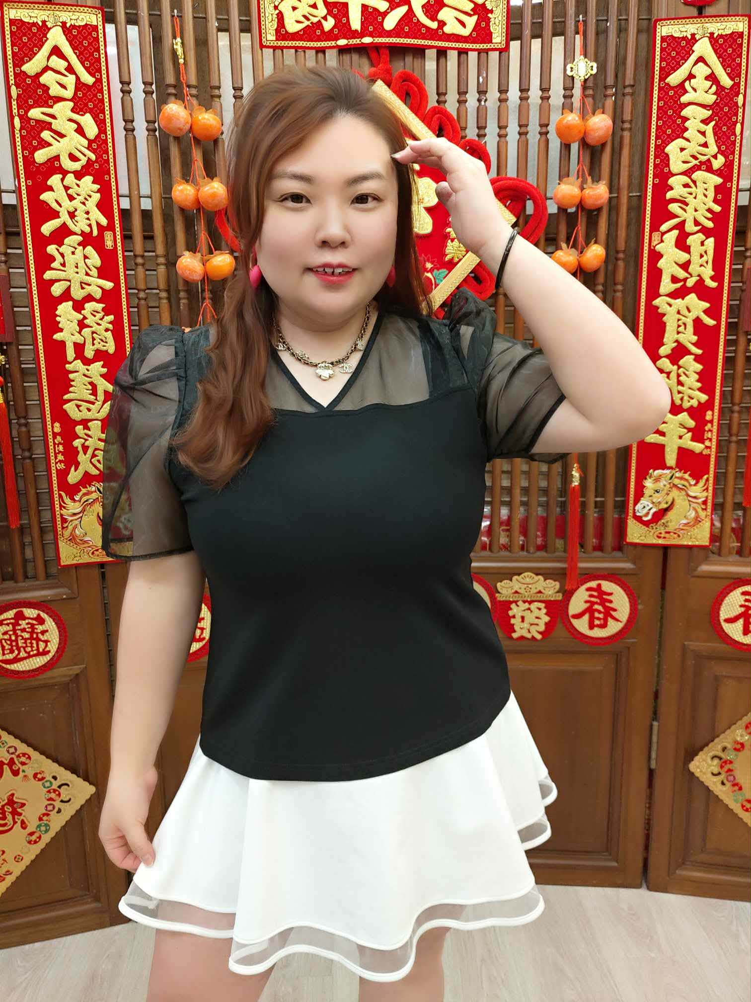 NJN12 BE#281907 拼网纱小性感设计上衣