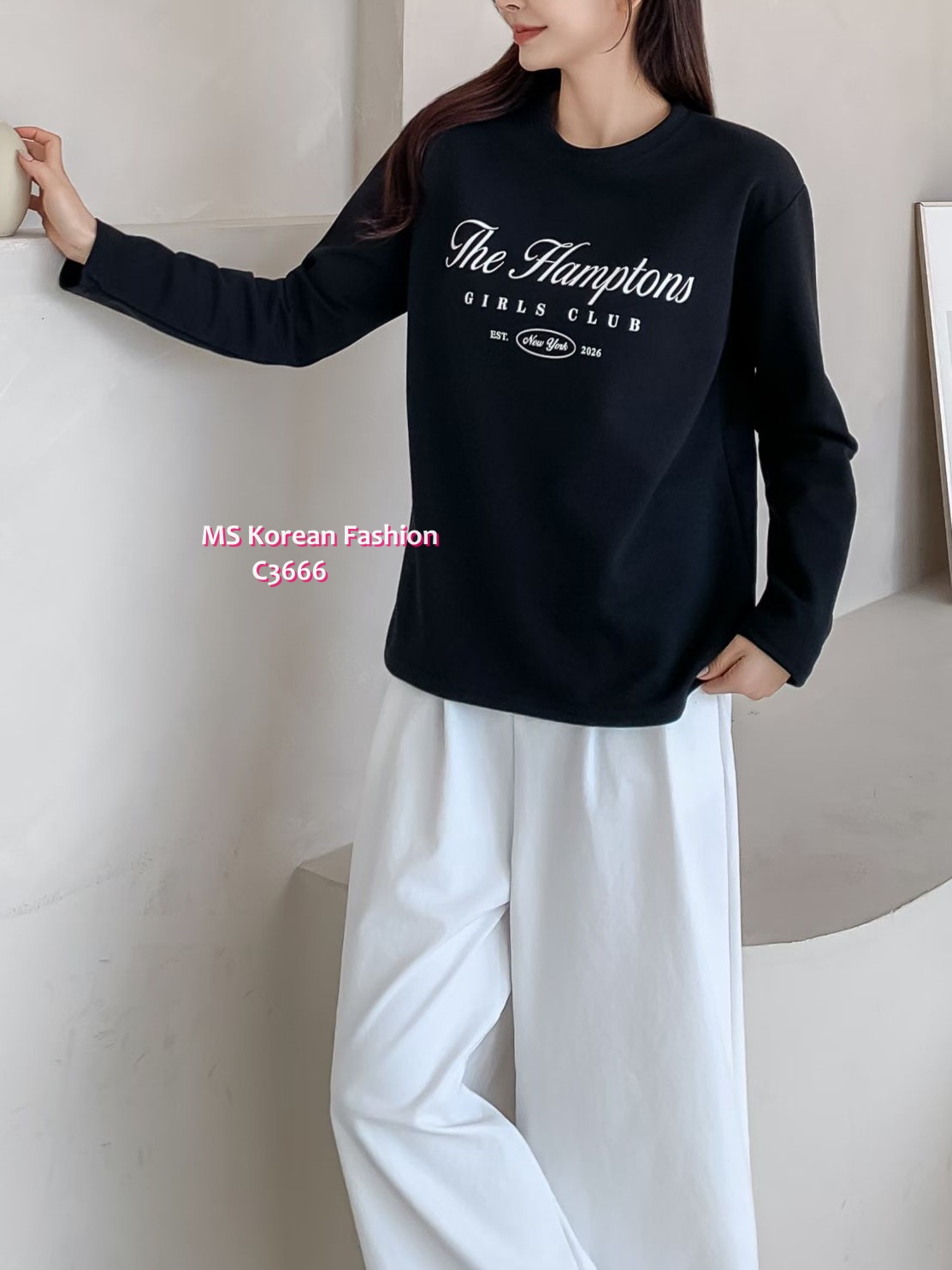 C3666 韓國🇰🇷簡約有款字母tee