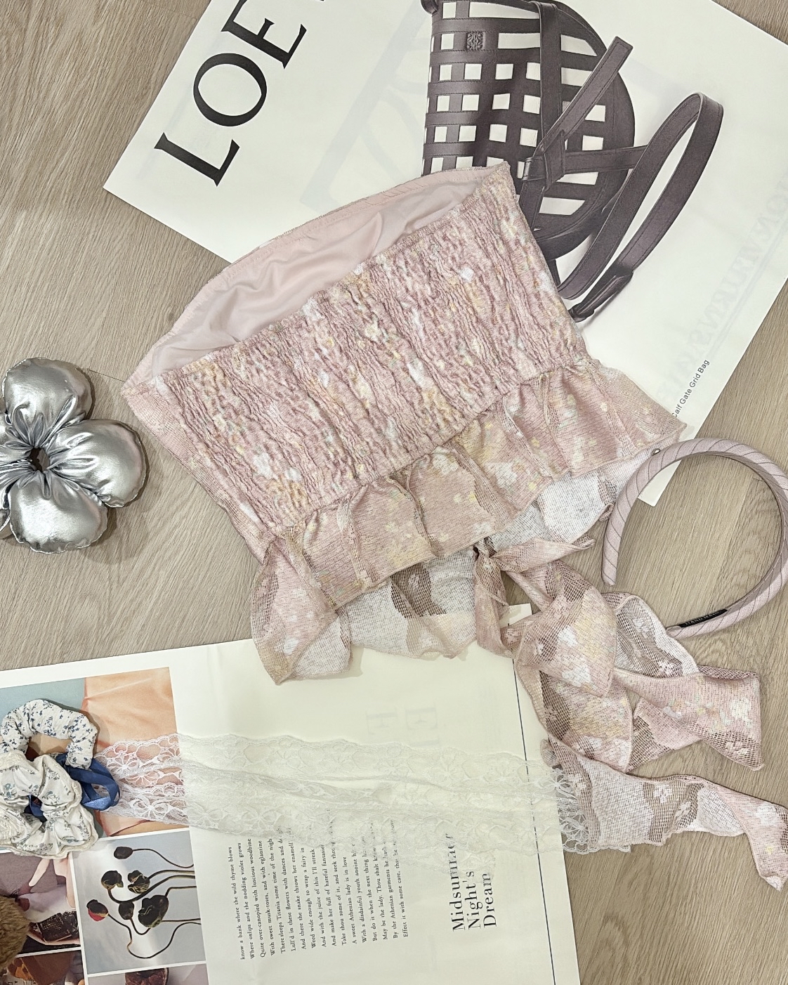 TP307冰纱粉碎花抹胸