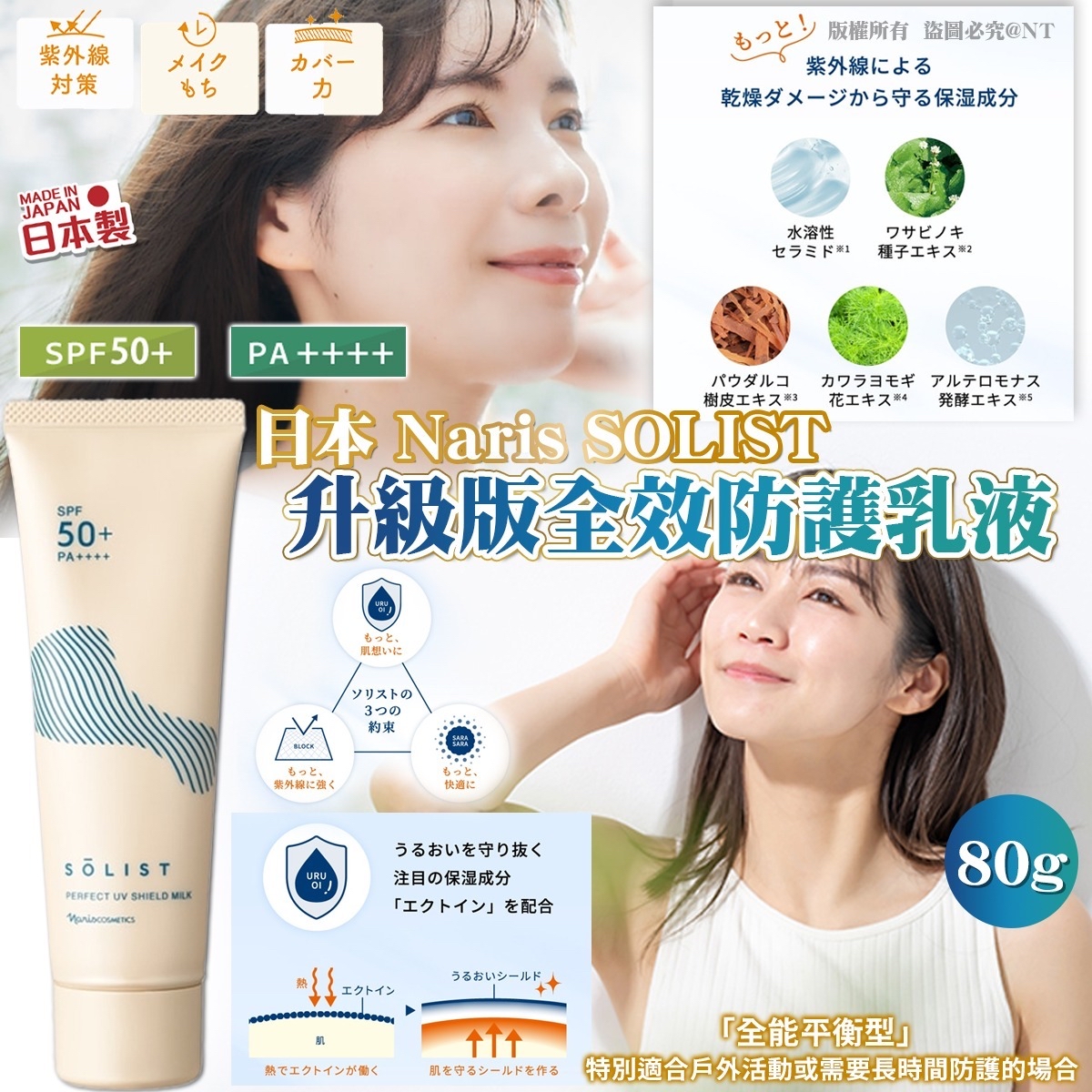 日本Naris SOLIST全效極致 UV 防護乳液