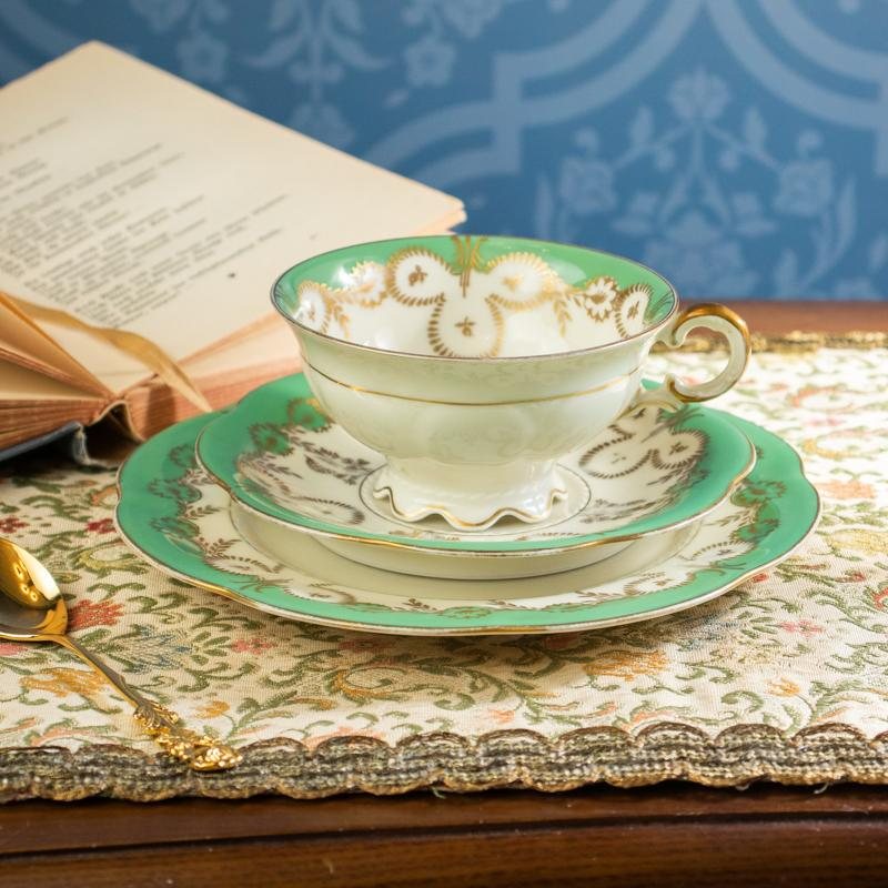 C.a.1939 - 1945 German Hutschenreuther Hohenberg Green Tea Set (MW112)