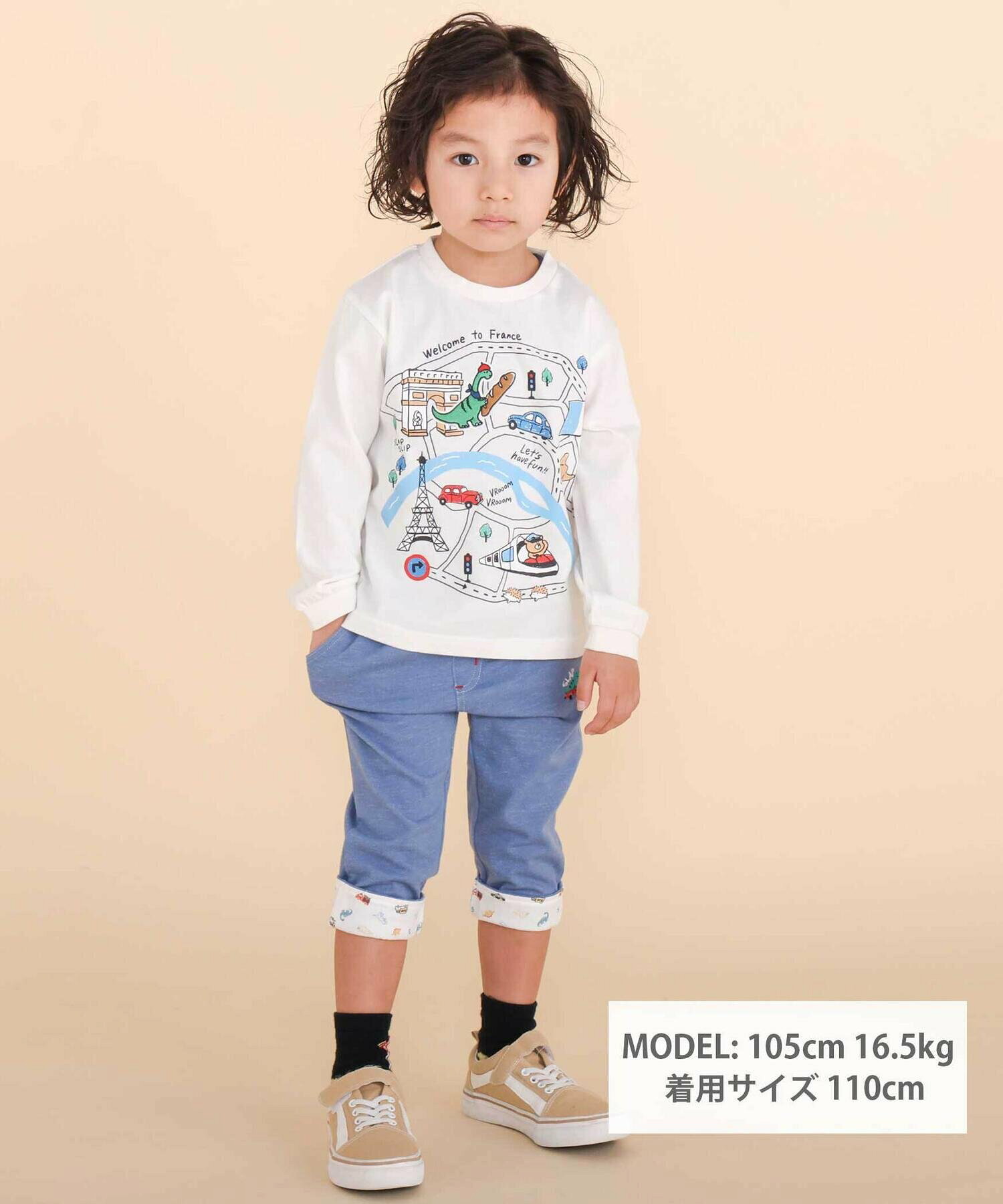 🆕【⭐訂購⭐】 🇯🇵日本直送🌀恐龍/汽車/太空圖案 捲褲腳 彈性七分褲［3款選］🌀[ELBA-0198][260308]