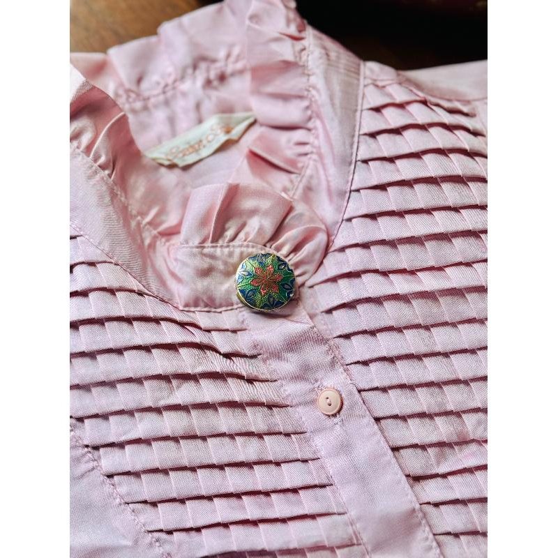 Vintage 1980s NONY New York Cloisonné Enamel Button Cover/ Button Clip (MT2095)