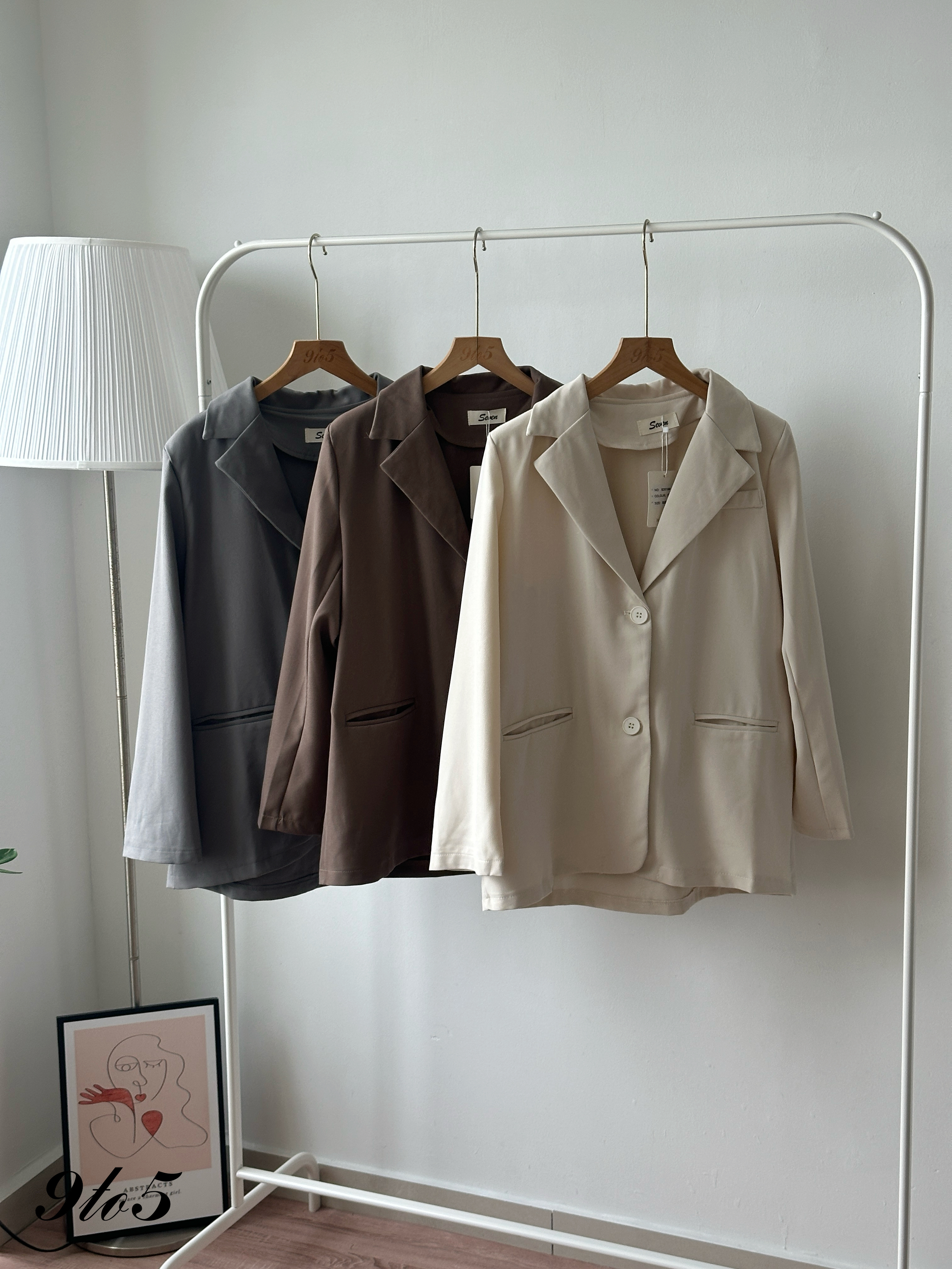 T4349 Long Sleeve Oversized Blazer - 3 Colors 