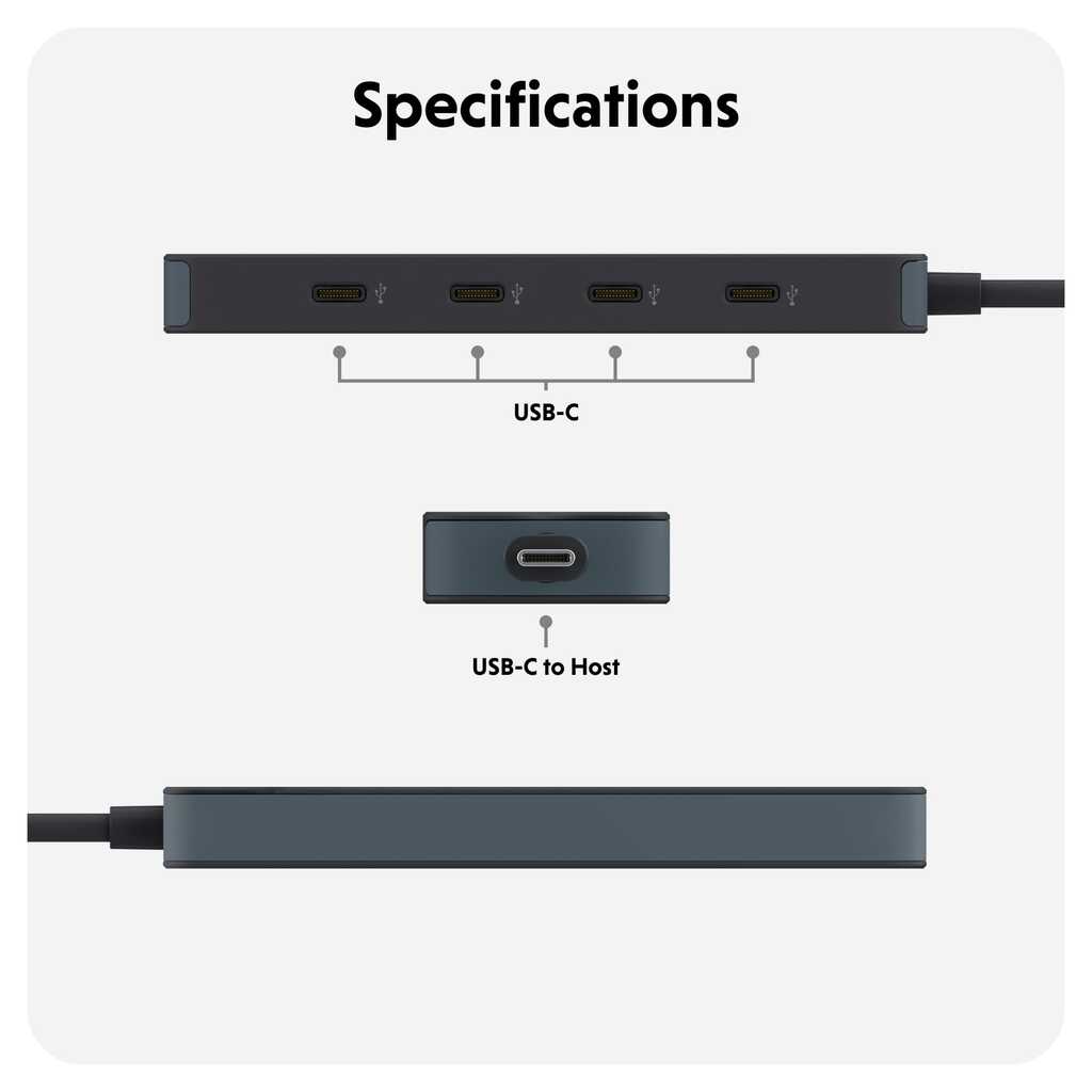 HyperDrive Flex 四合一 USB-C 集線器 HD5201BKGL