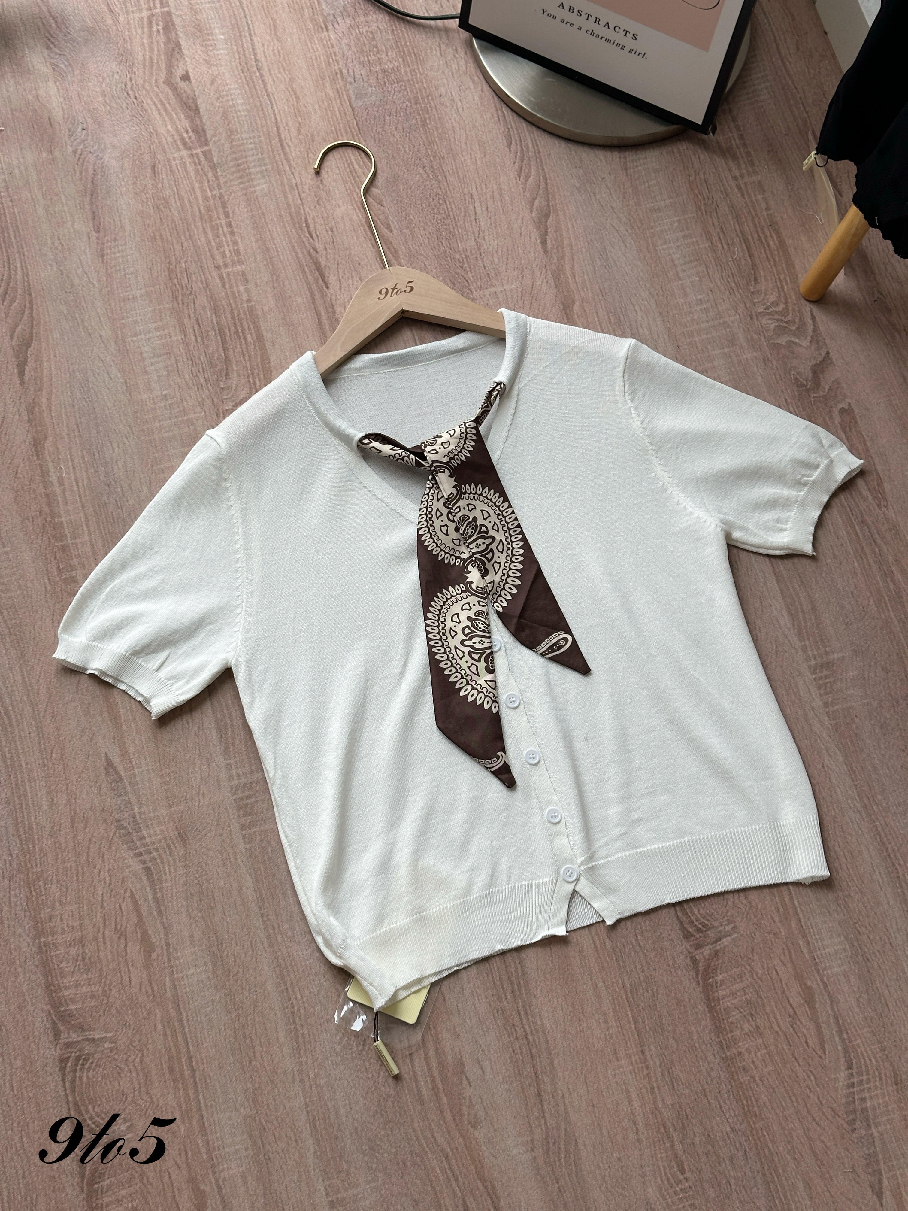 T4422 Tie-Neck Scarf Knit Top - 3 Colors 