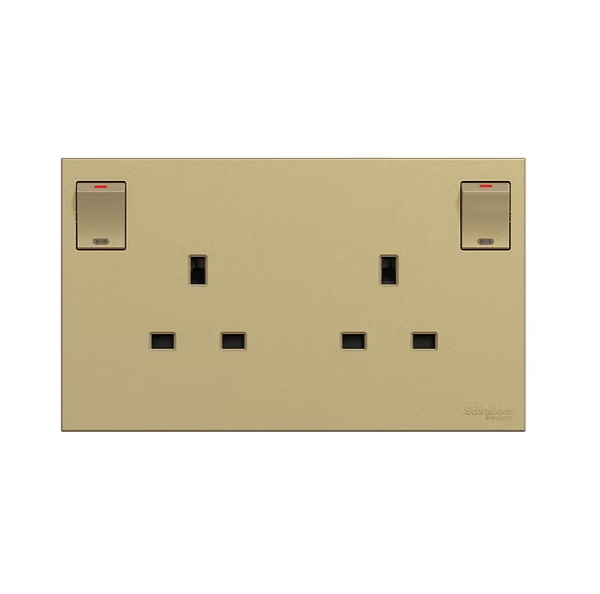 施耐德 奐然AvatarOn C 沉醉金 13A孖蘇有掣 插座