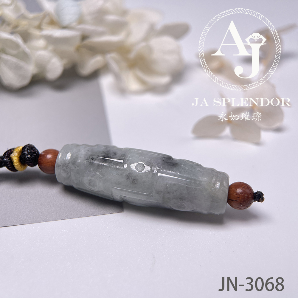 JN-3073，3074 天然翡翠A玉  九眼天珠形路路通