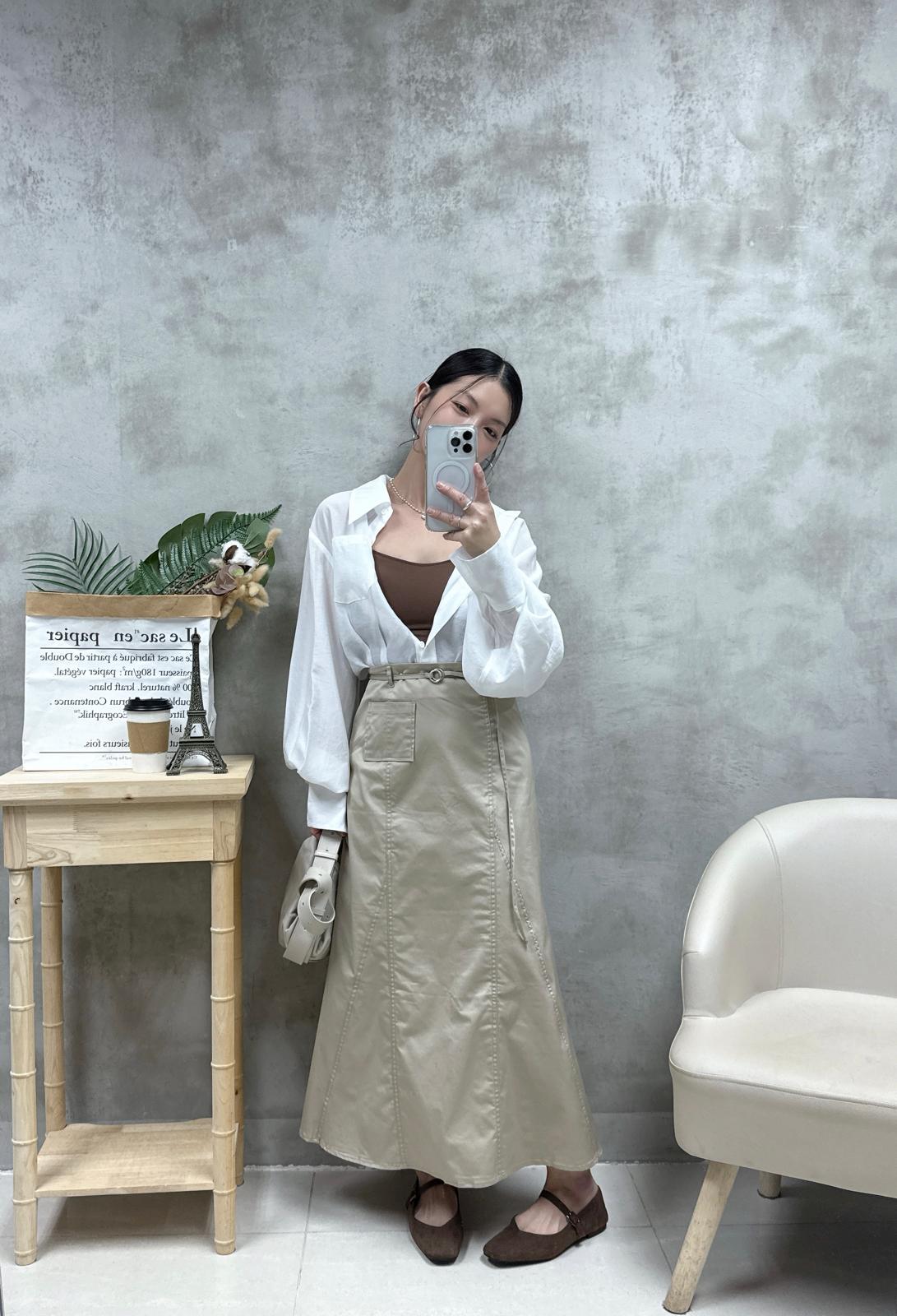 D16 打褶腰恤衫外套