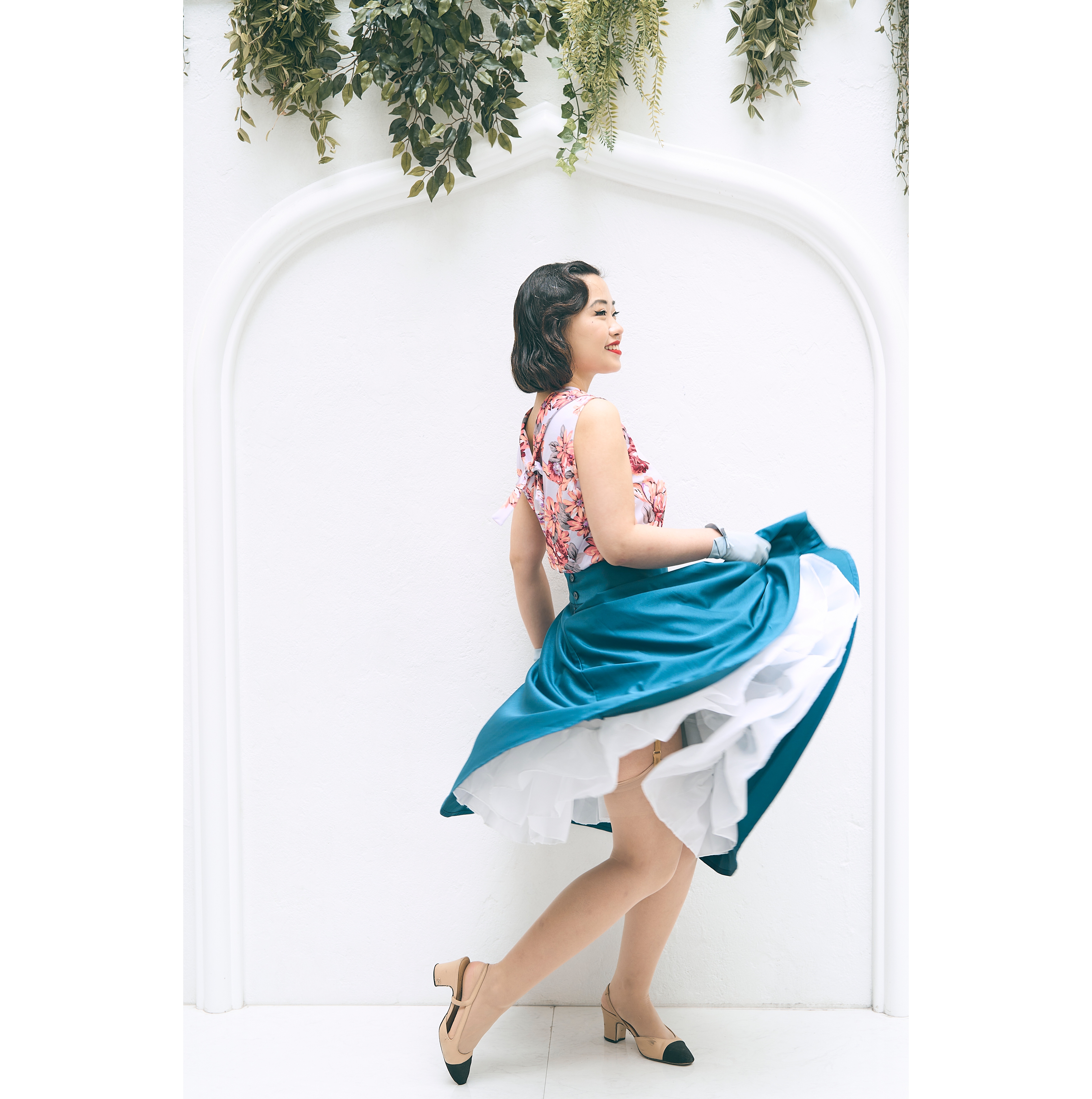 (Ready/Custom-Made) - Vintage High Waist Swing Table Skirt - 7 colour available (FM041）