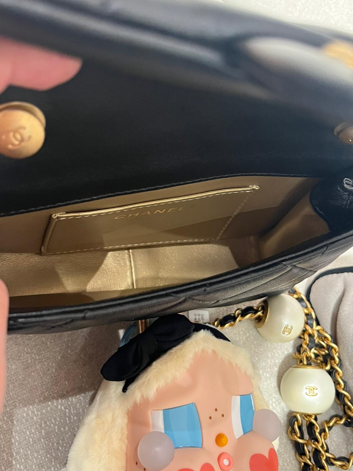 未使用品Chanel Mini Flap with Adjustable Pearls Chain 24S 雙球珍珠調節球 AS4868, 100%Authentic,Unused ✅晶片✅Dust bag✅Box