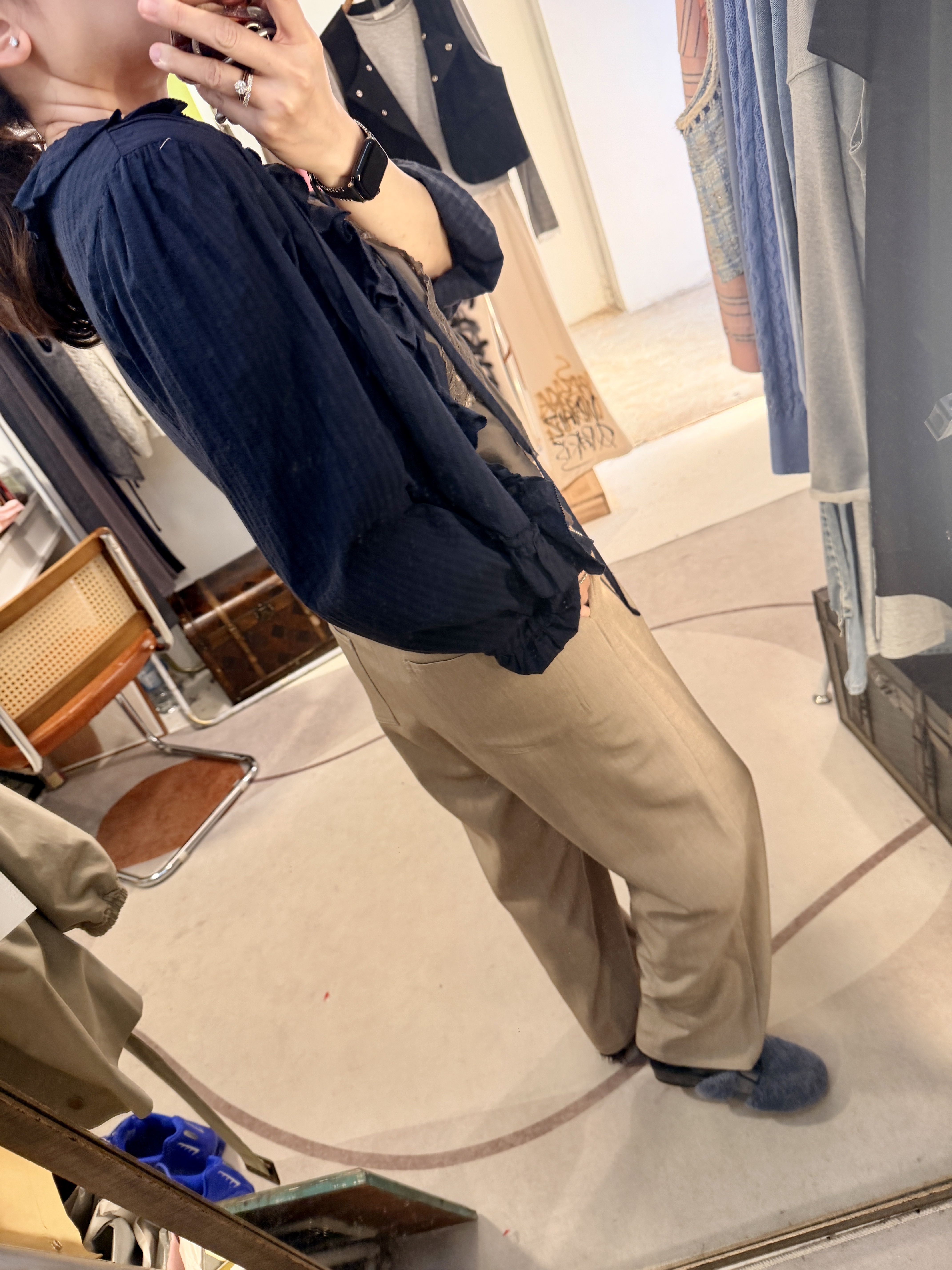 Ruffle soft cotton shirt 