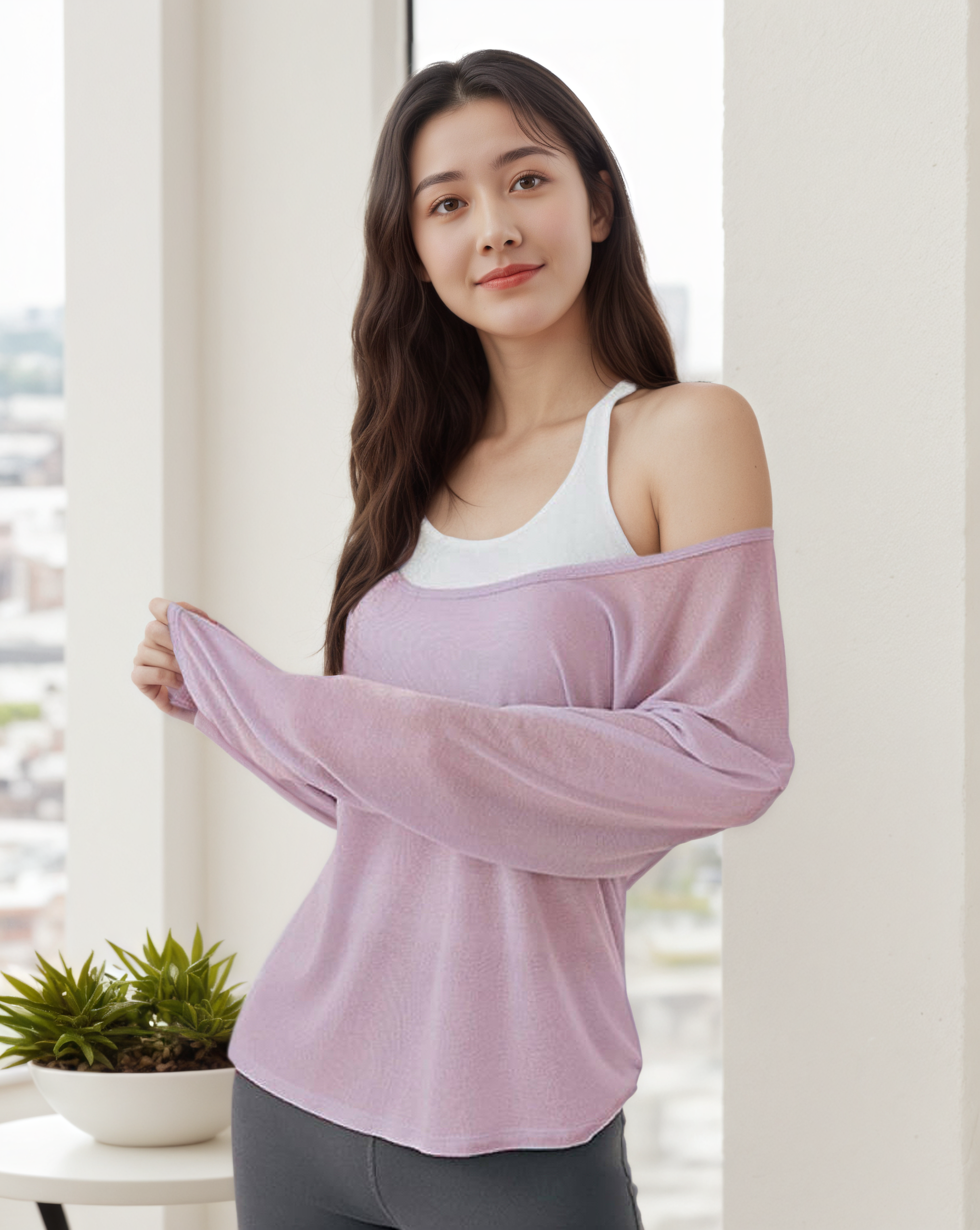 長袖罩衫運動背心疊穿兩件套