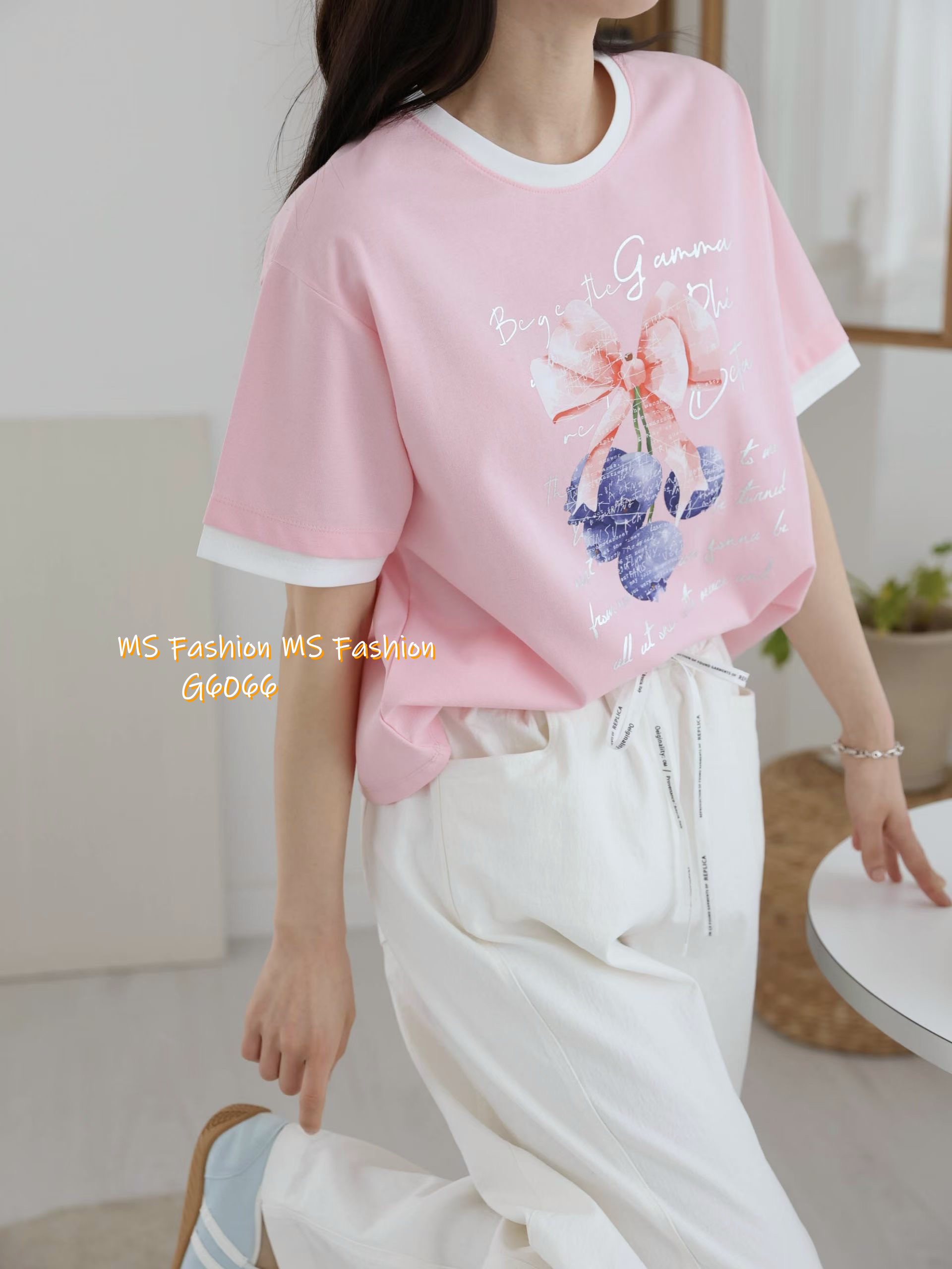 G6066 韓國🇰🇷花花字母print top