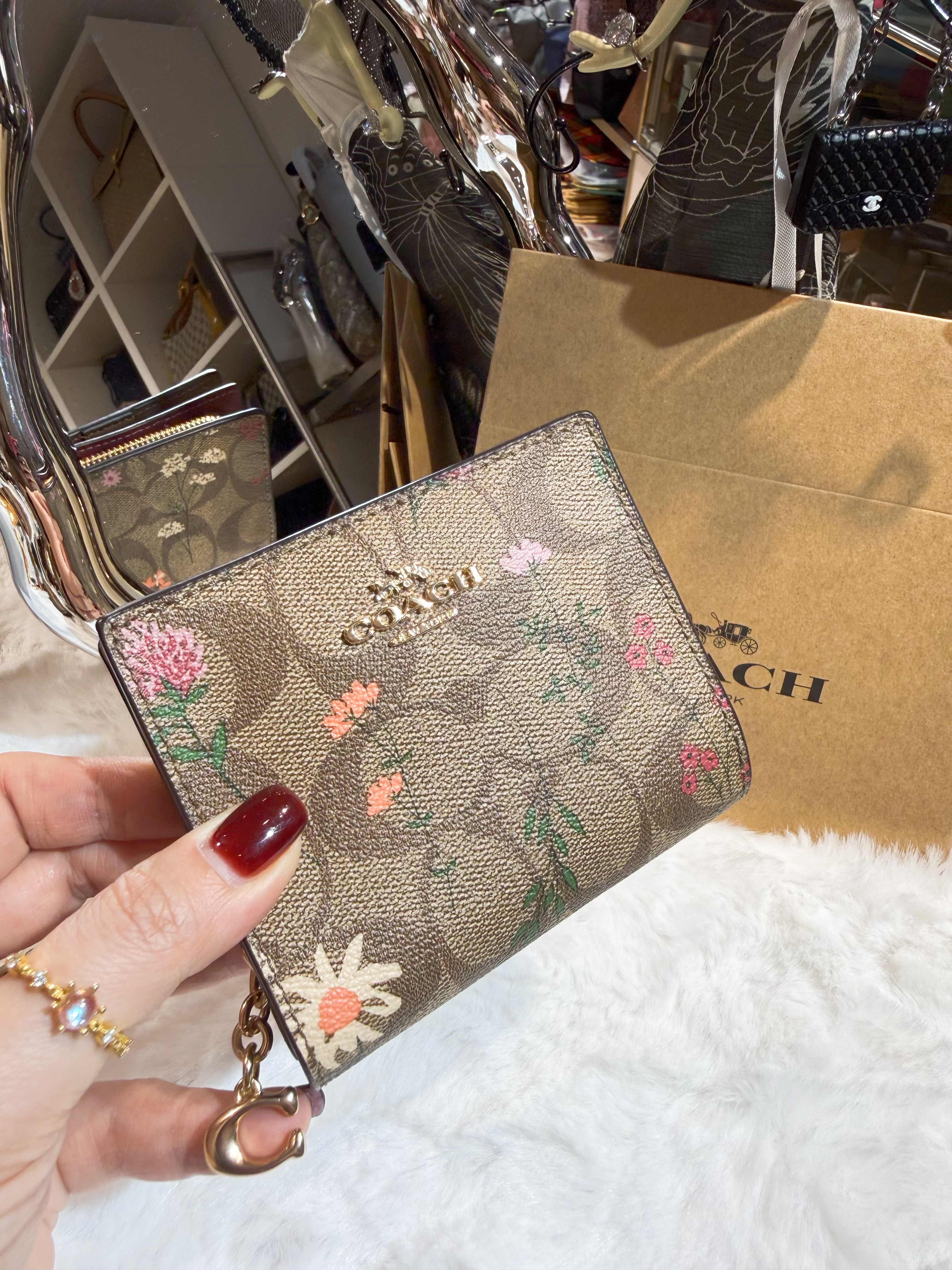 Coach Snap wallet logo/m/floral